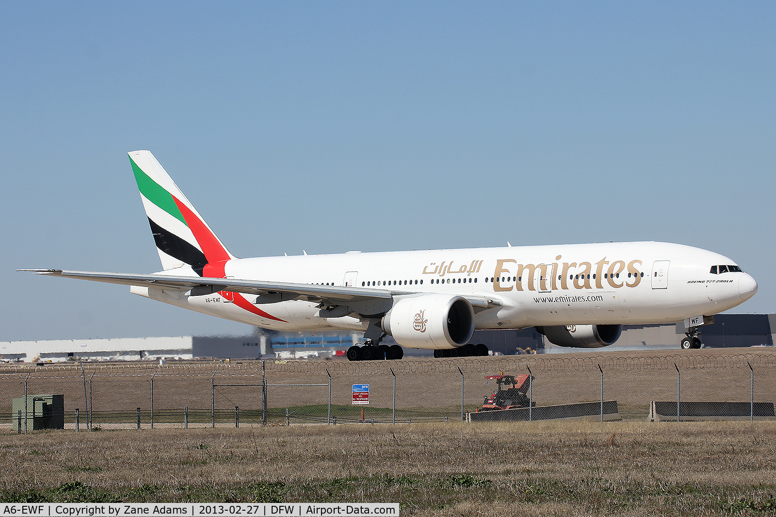 A6-EWF, 2008 Boeing 777-21H/LR C/N 35586, Emirates 777at DFW Airport