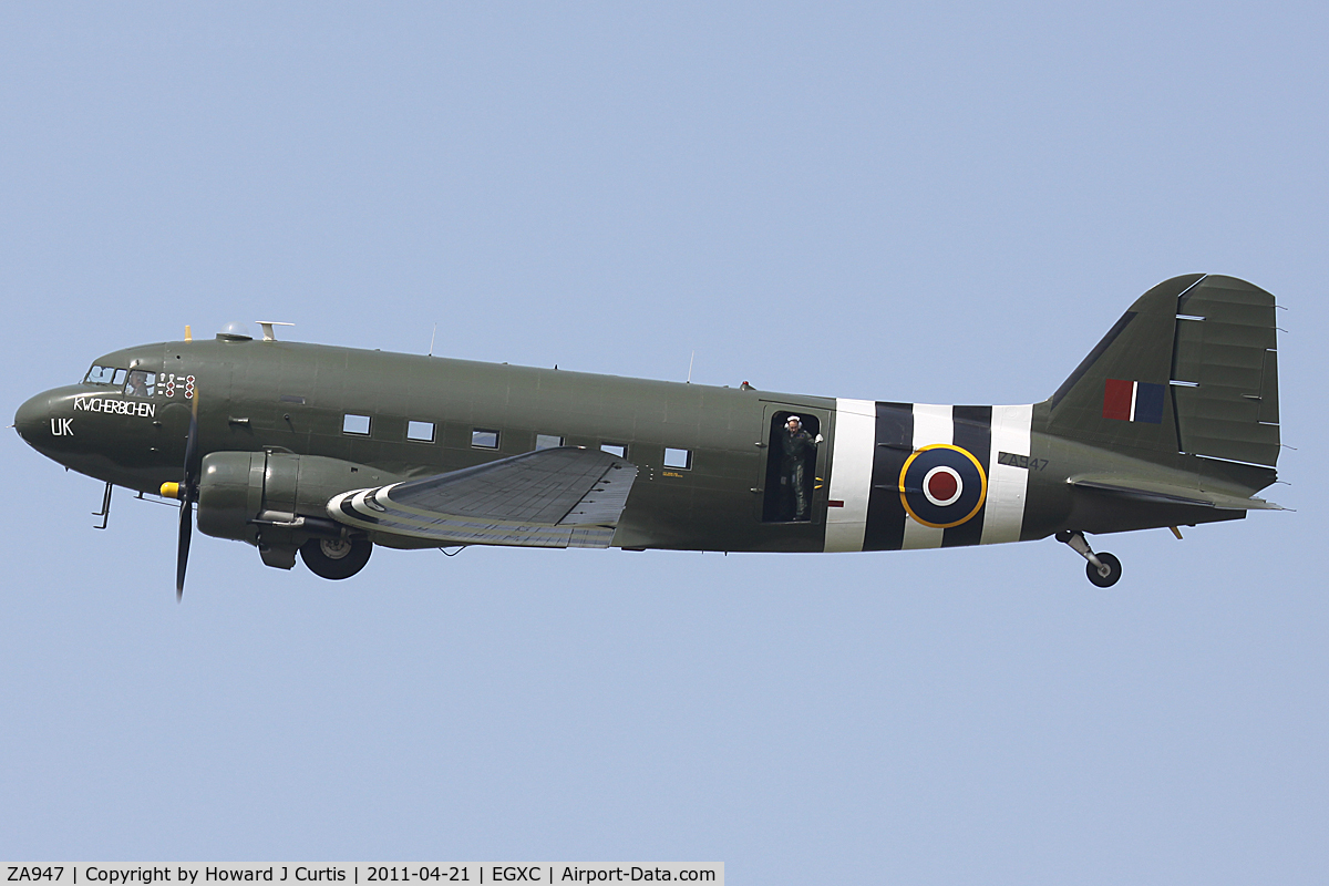 ZA947, 1943 Douglas C-47A-60-DL Dakota III C/N 10200, Recently repainted as 'Kwicherbichen'.