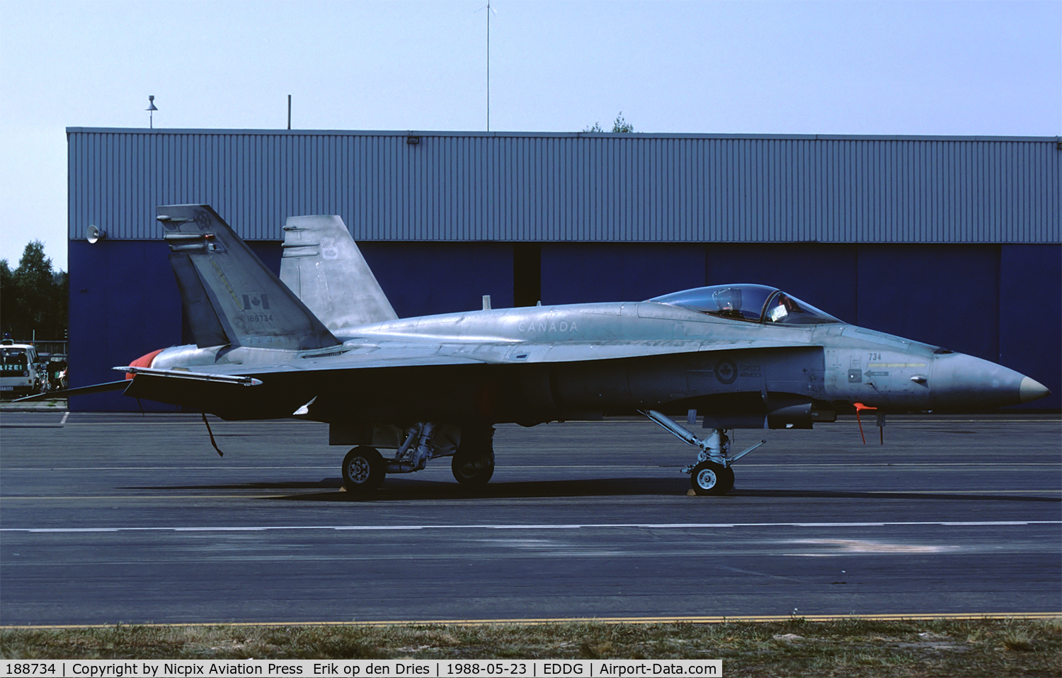 188734, McDonnell Douglas CF-188A Hornet C/N 0249/A198, Baden-Sollingen based Canadian 439 sqn Hornet 188734 was present at the FMO Open House