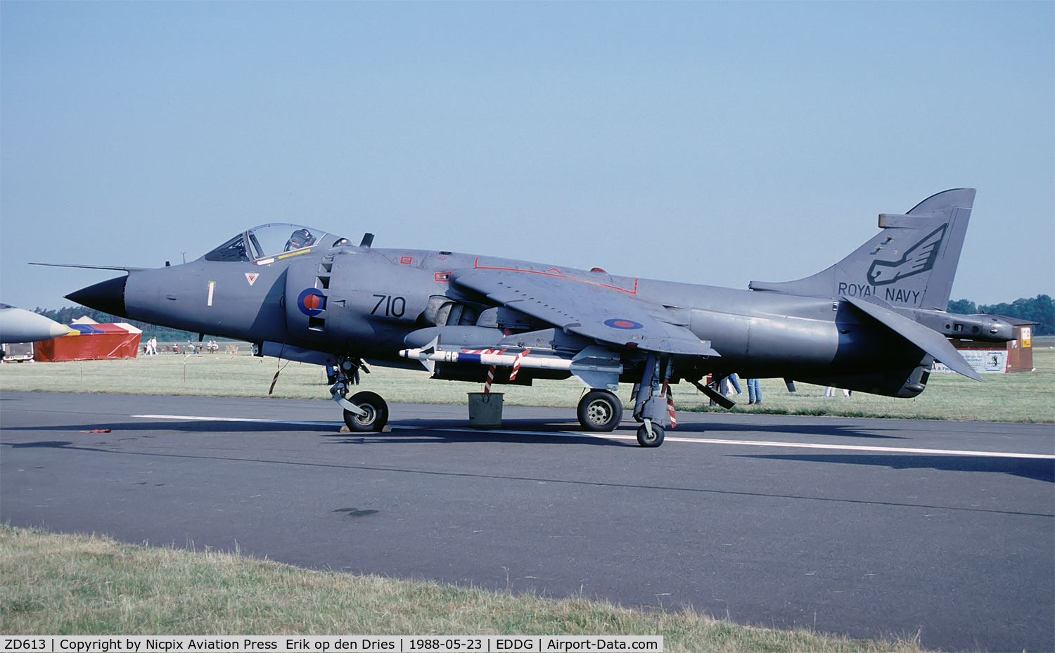 ZD613, 1985 British Aerospace Sea Harrier FRS.1 C/N 41H-912052/B46/P16, Sea Harriers, like this ZD613,  were rarely seen; even during Open Houses, so this one was a pleasent surprise!