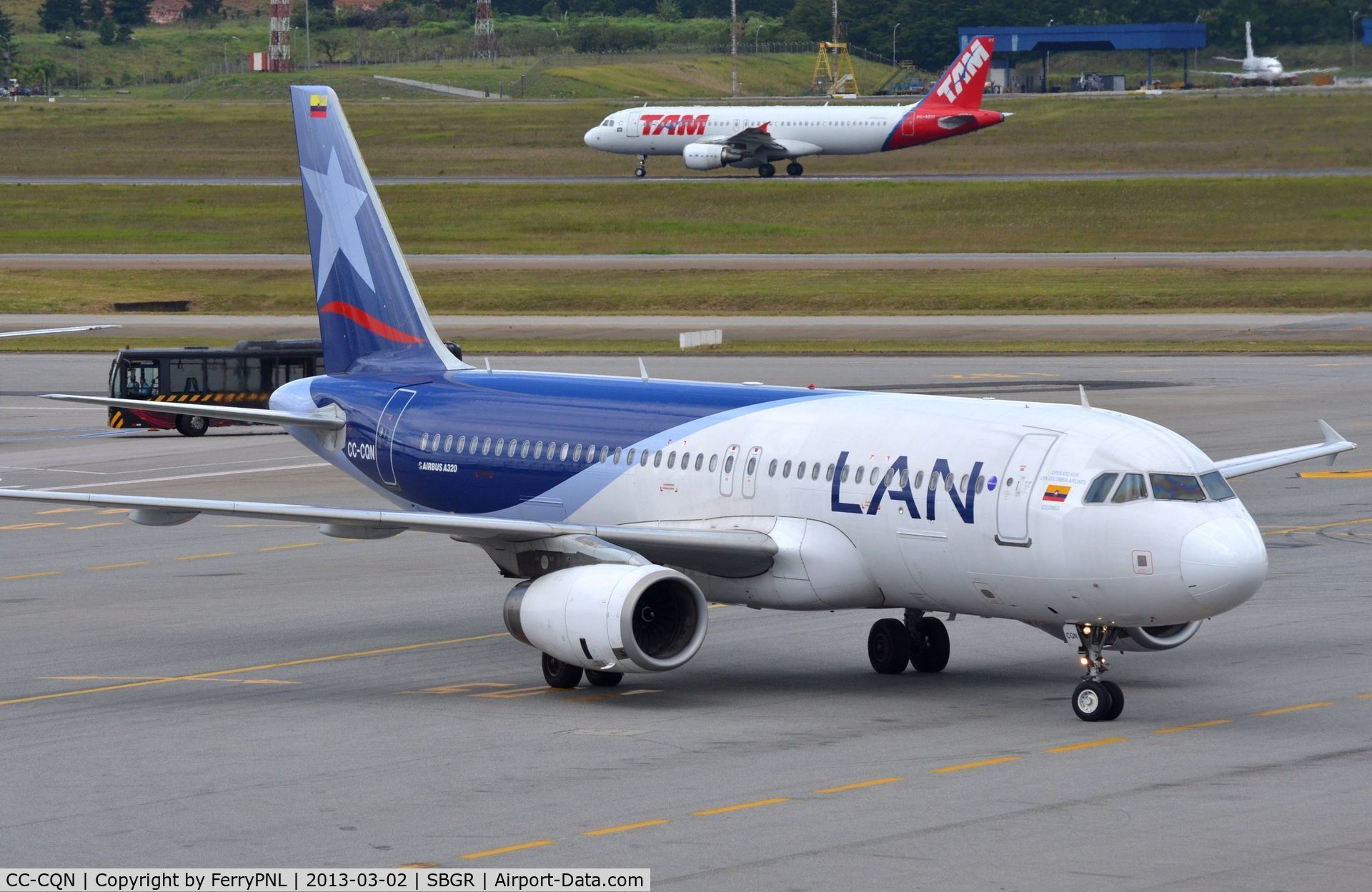 CC-CQN, 2007 Airbus A320-233 C/N 3319, LAN Colombia A320 in GRU