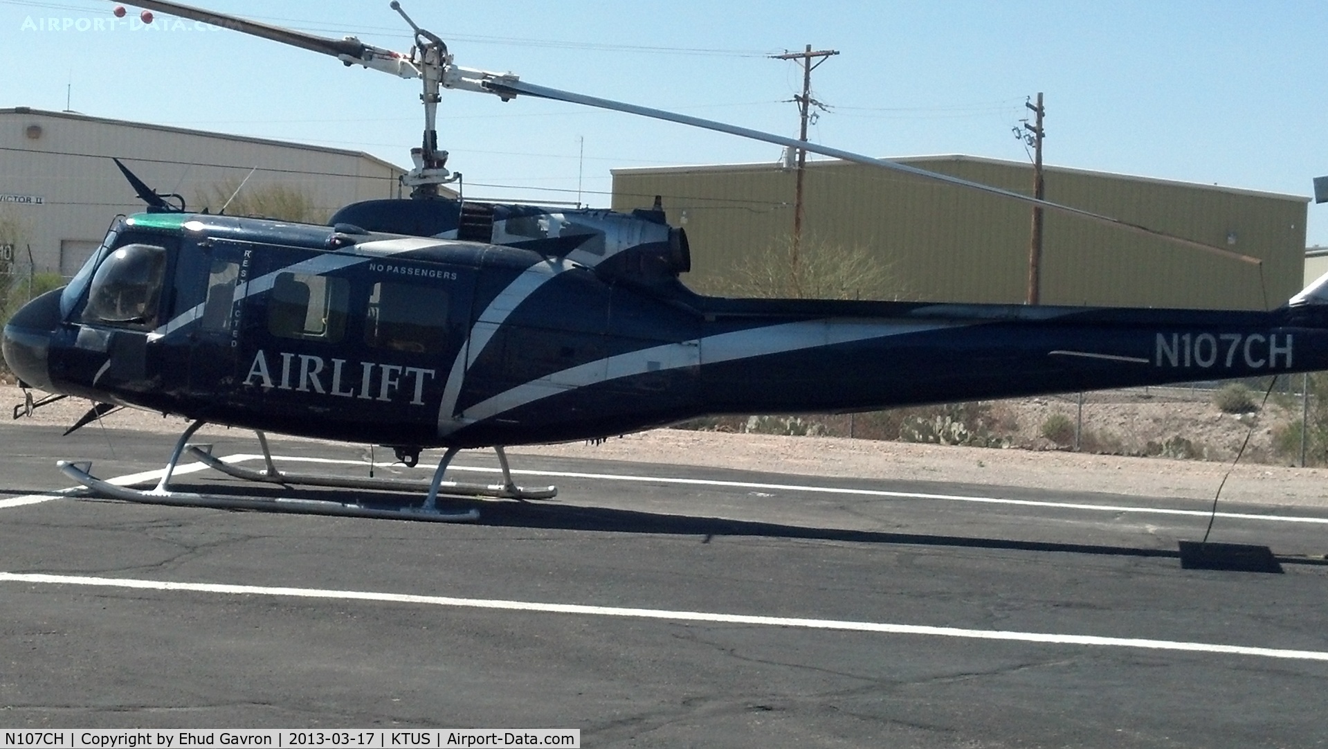 N107CH, 1967 Bell UH-1H Iroquois C/N 9488 (67-17290), N107CH in between flights, at Southwest Helicopters, Tucson AZ