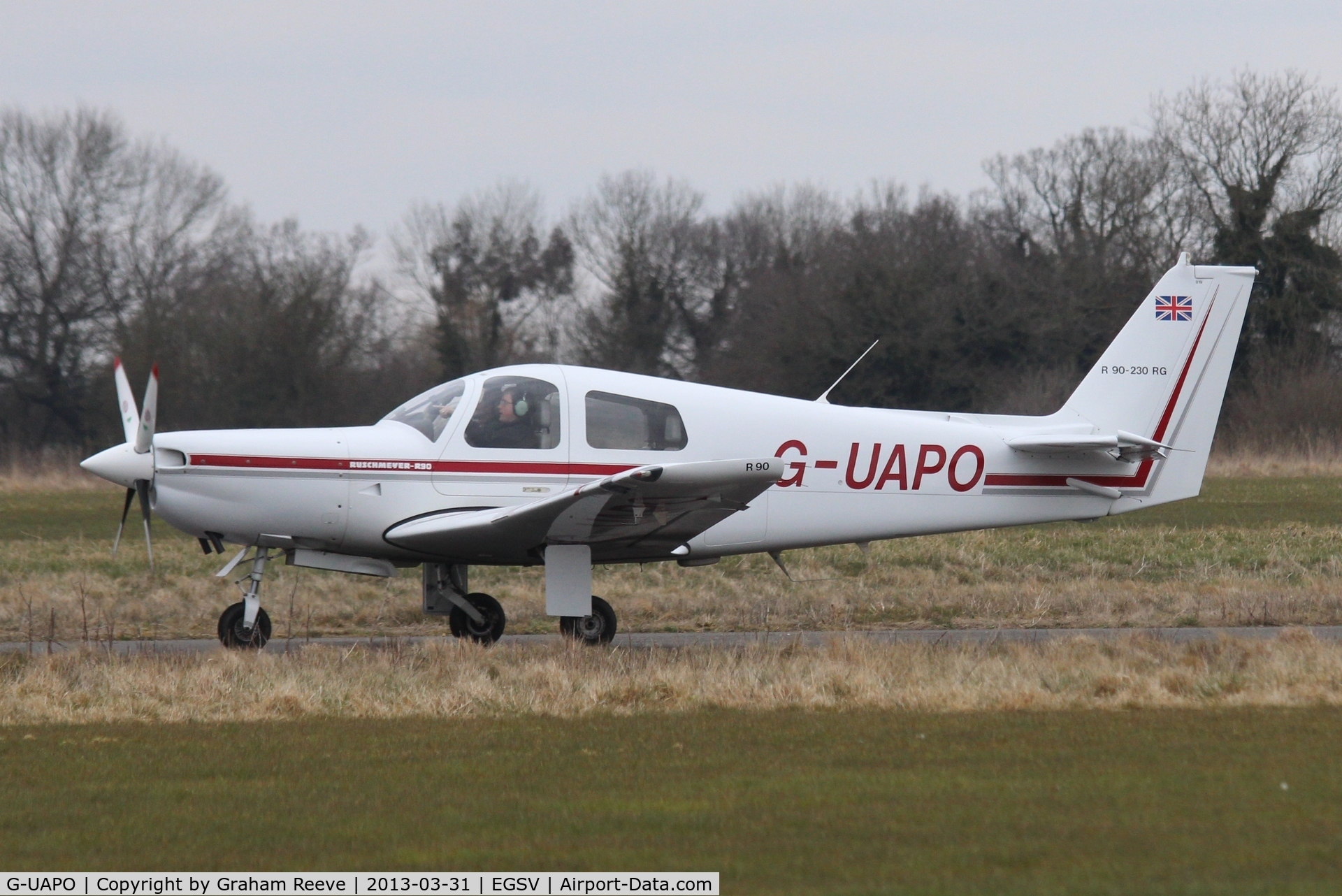 G-UAPO, 1995 Ruschmeyer R90-230RG C/N 019, About to depart.