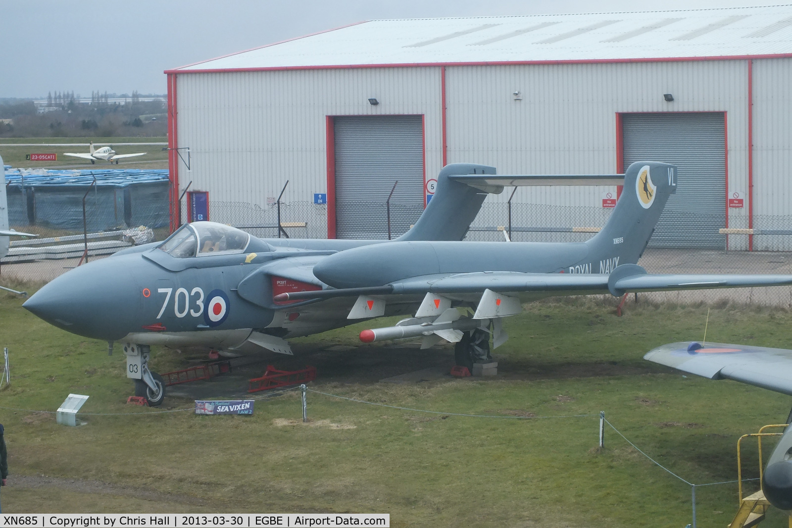 XN685, 1962 De Havilland DH-110 Sea Vixen FAW.2 C/N 10093, preserved at the Midland Air Museum