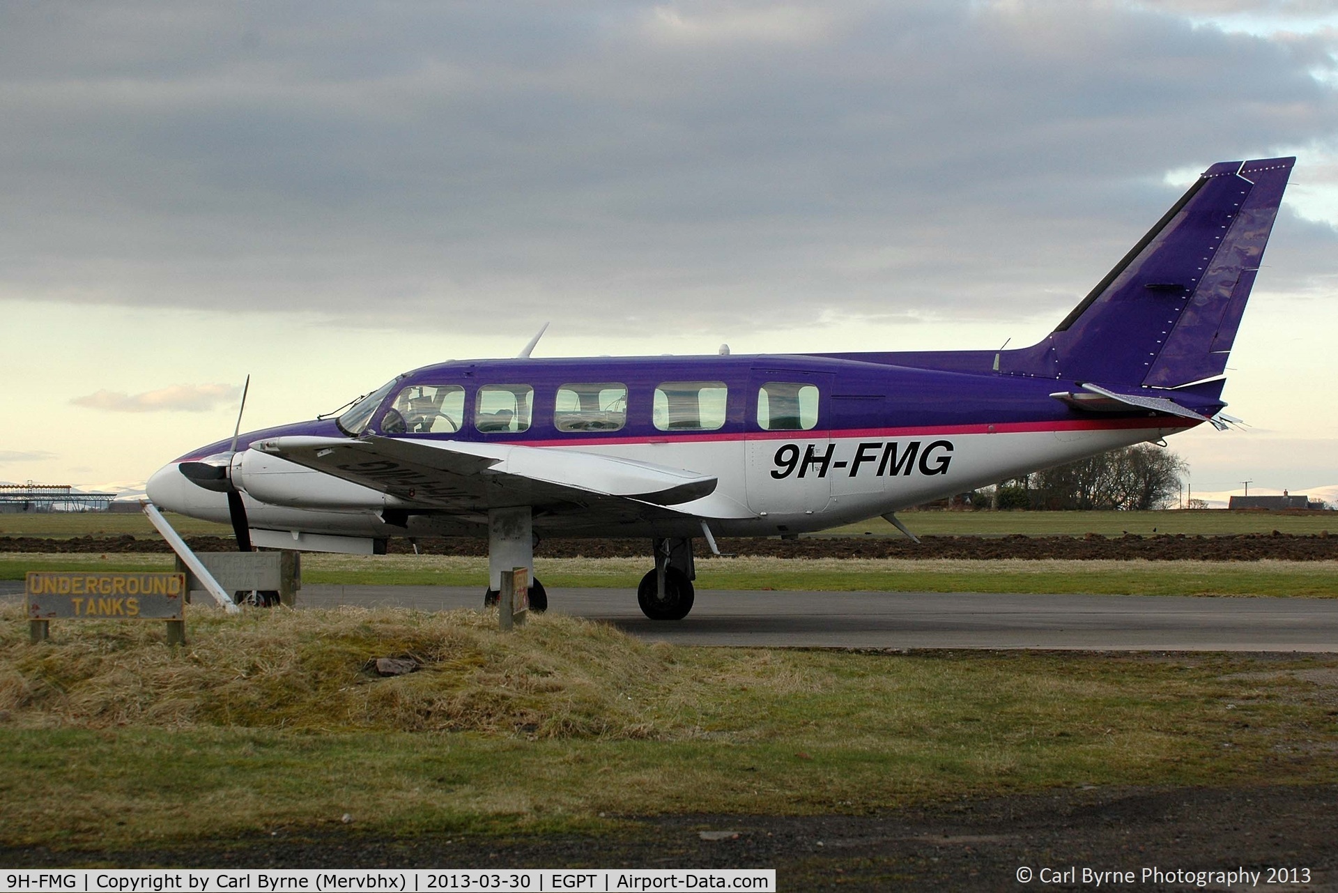 9H-FMG, 1979 Piper PA-31-350 Chieftain C/N 31-7952155, An unusual visitor to Perth-Scone.