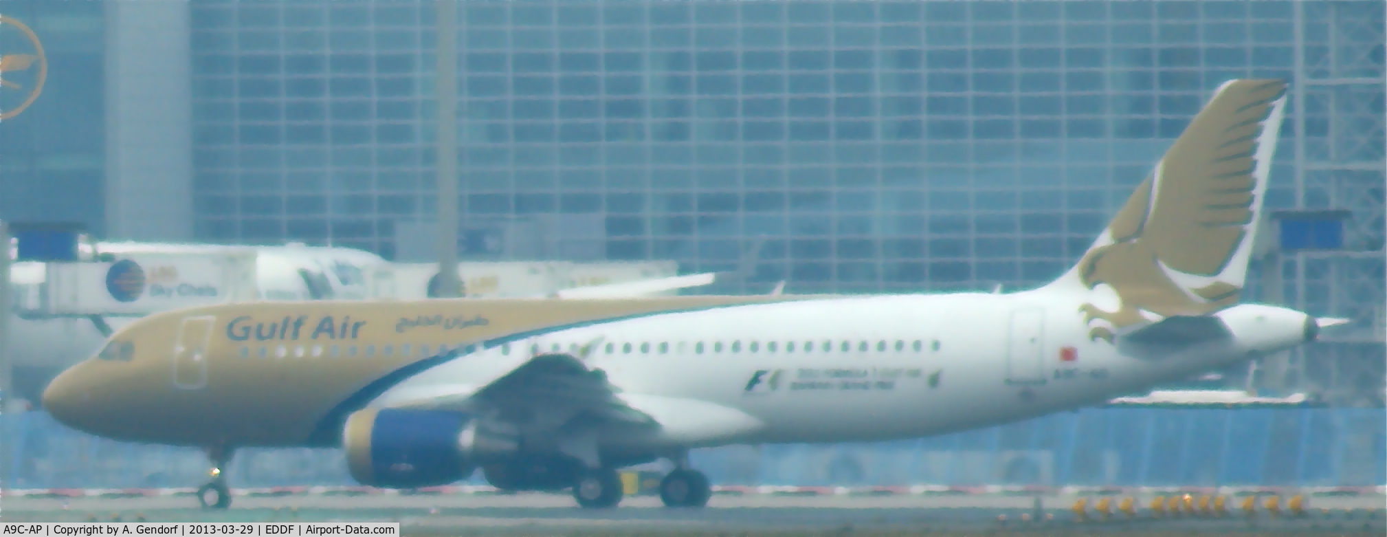 A9C-AP, 2012 Airbus A320-214 C/N 5171, Gulf Air, seen here taxiing in front of Terminal 2 at Frankfurt Int´l (EDDF)