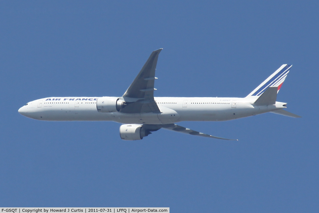 F-GSQT, 2007 Boeing 777-328/ER C/N 32846, One of the Orly-based Air France fleet caught climbing to the West.