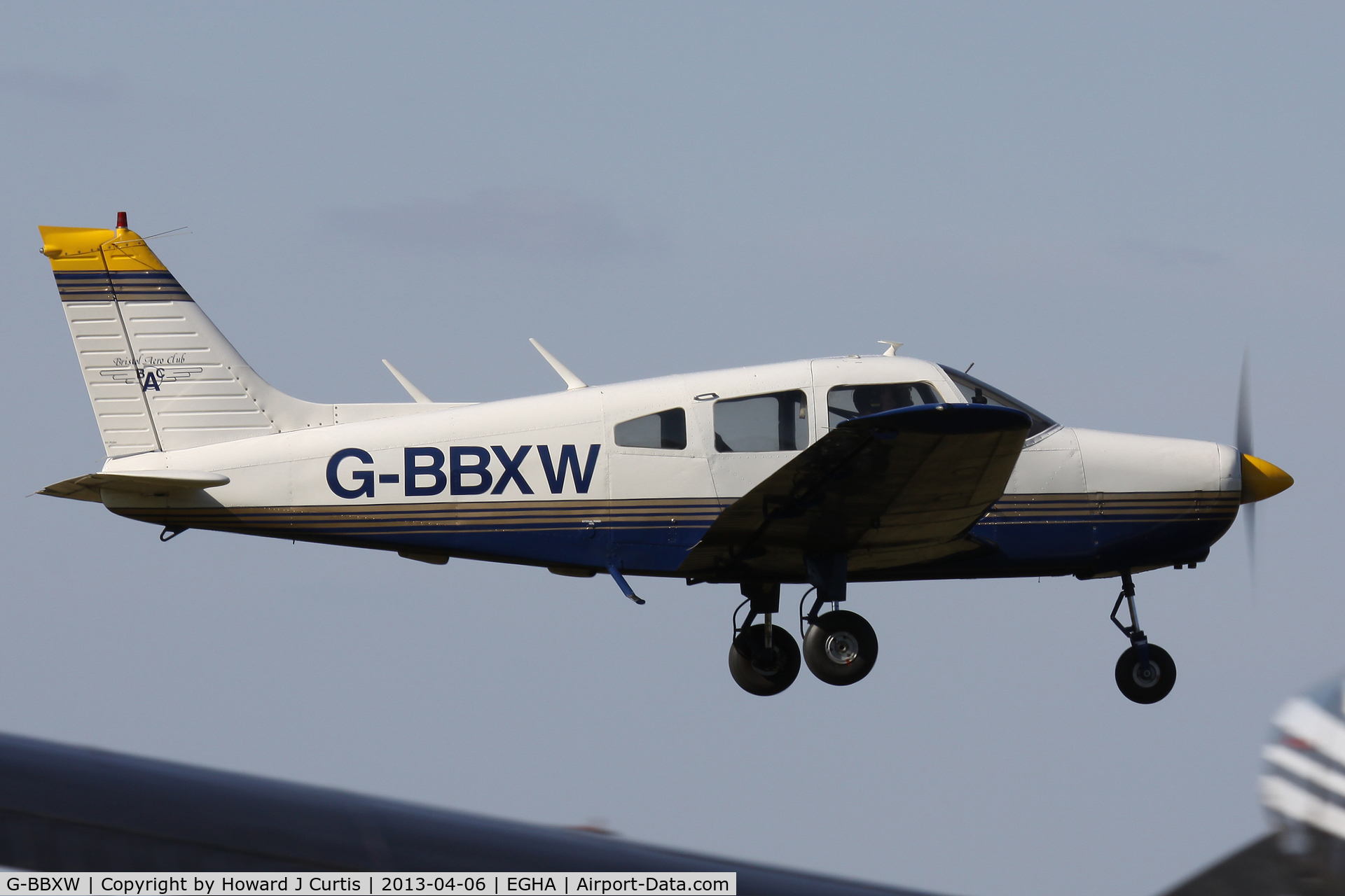 G-BBXW, 1973 Piper PA-28-151 Cherokee Warrior C/N 28-7415050, Bristol Aero Club's PA.28 departing.