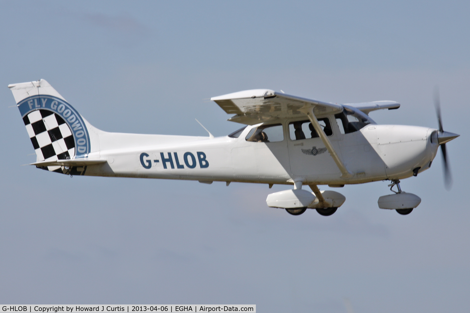 G-HLOB, 1980 Cessna 172S Skyhawk SP C/N 172S10949, Goodwood Road Racing Co. Ltd. Caught on departure.