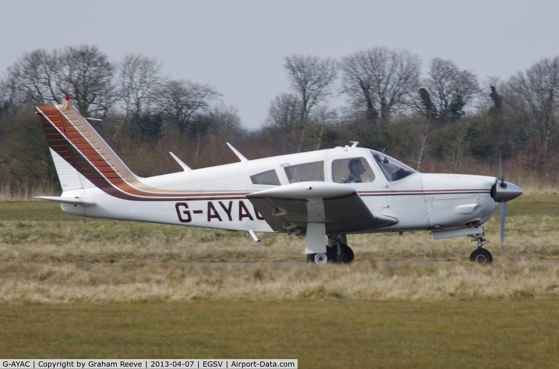 G-AYAC, 1969 Piper PA-28R-200 Cherokee Arrow C/N 28R-35606, Just landed.