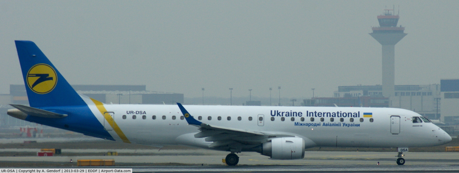 UR-DSA, 2011 Embraer 190LR (ERJ-190-100LR) C/N 19000494, Ukraine International, seen here waiting for take off clearence at Frankfurt Int´l (EDDF)