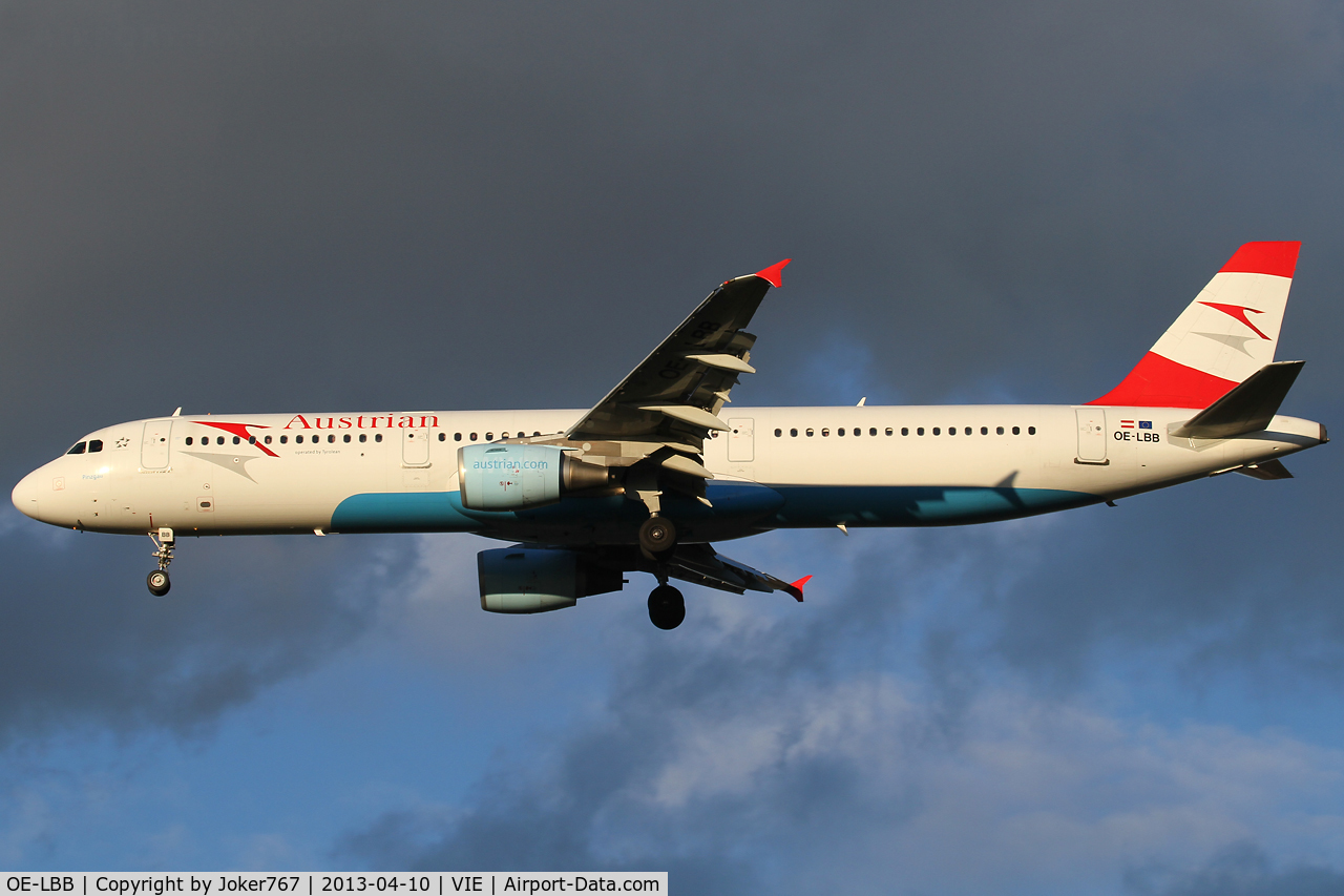 OE-LBB, 1995 Airbus A321-111 C/N 570, Austrian Airlines