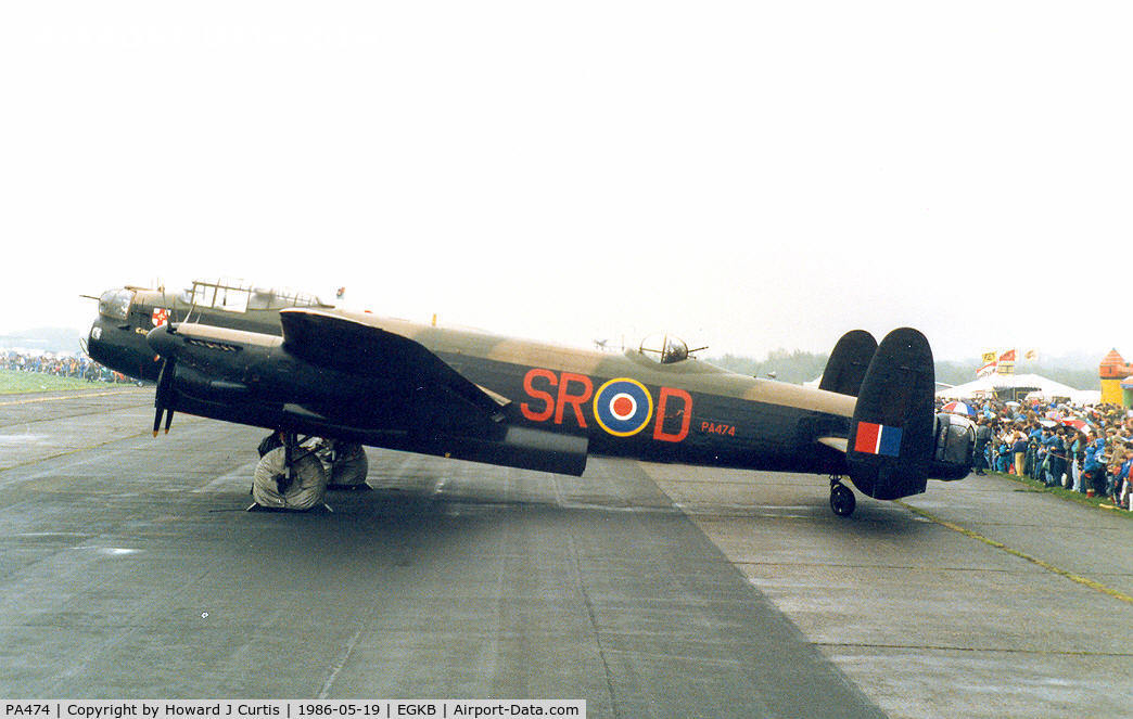PA474, 1945 Avro 683 Lancaster B1 C/N VACH0052/D2973, BBMF, coded SR-D. At the Air Show.