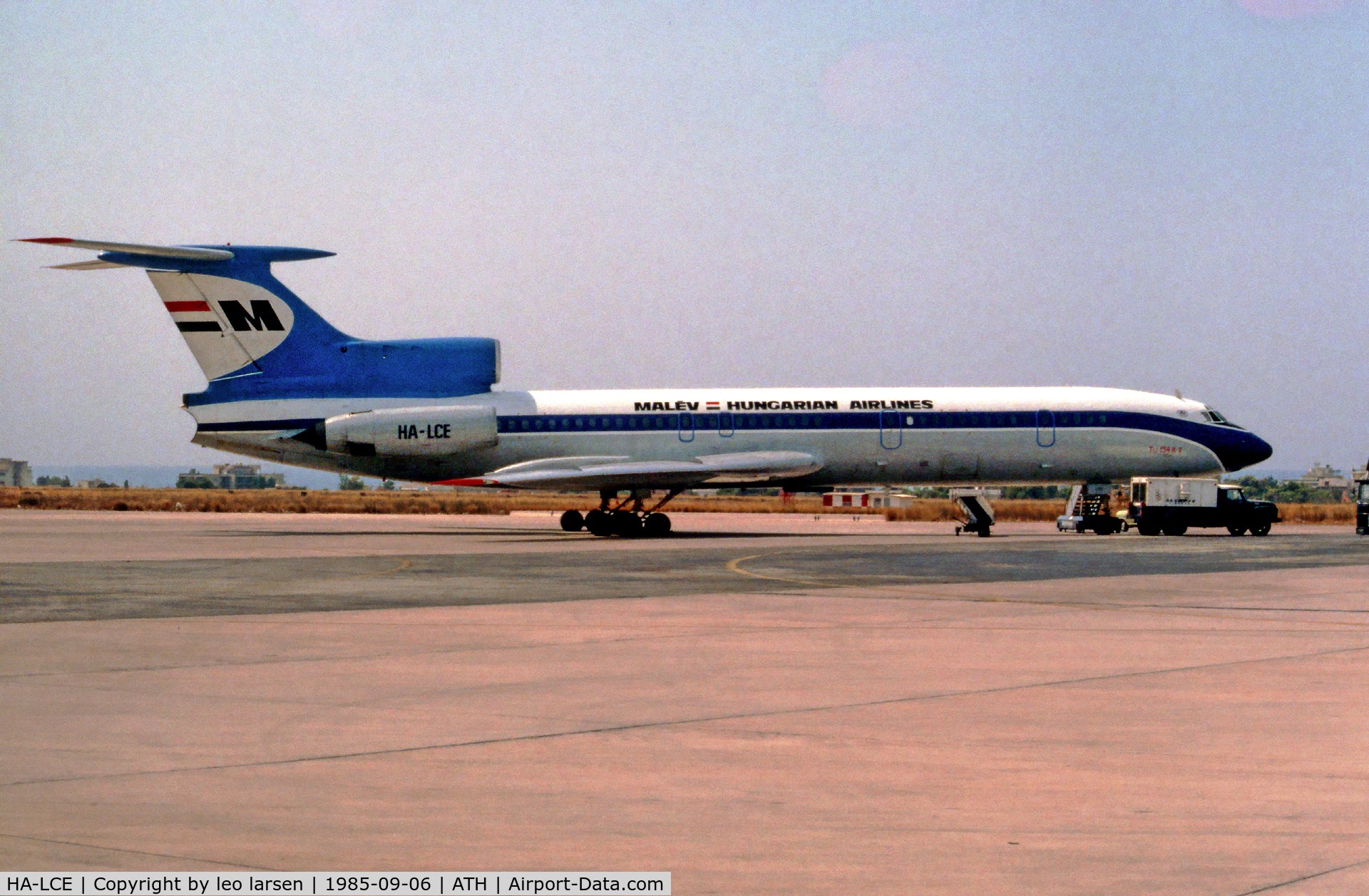 HA-LCE, 1973 Tupolev Tu-154B-2 C/N 73A047, Athens 6.9.85