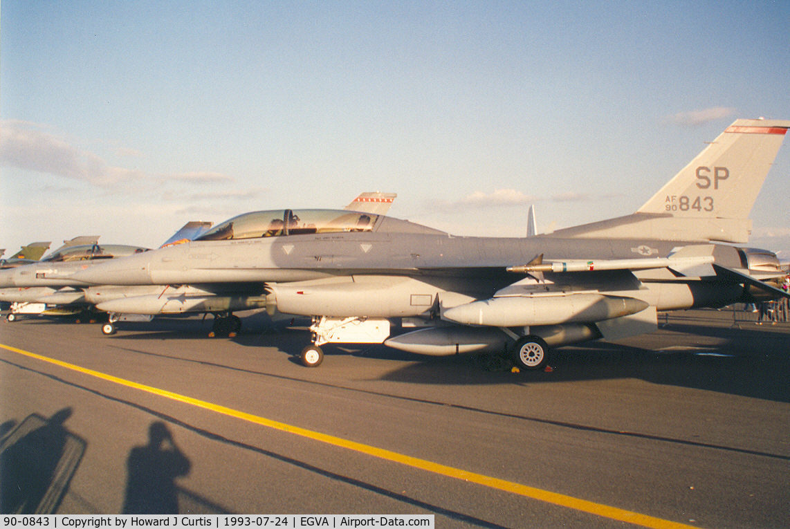 90-0843, 1990 General Dynamics F-16DJ-50-CF C/N CD-10, In the static display. 22nd FS/52nd FW.