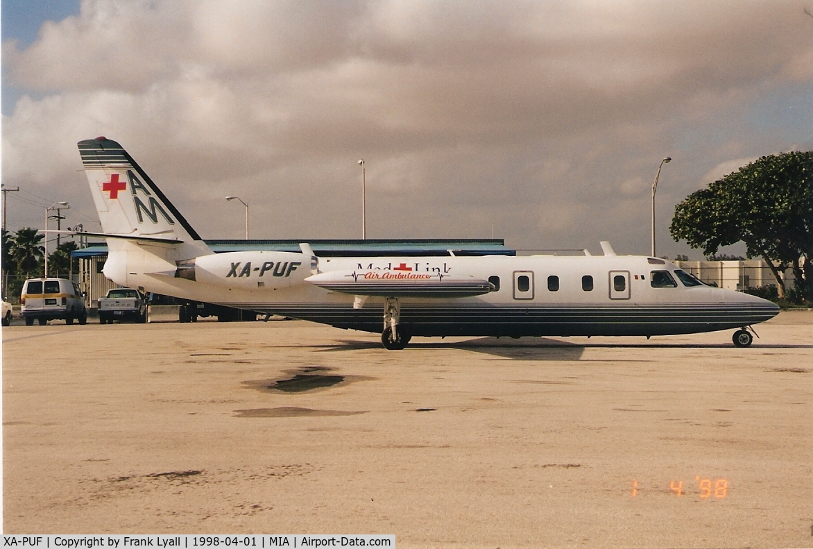 XA-PUF, Israel Aircraft Industries Westwind 1123 C/N 153, Tken on the ramp at Miami Int in April 1998.