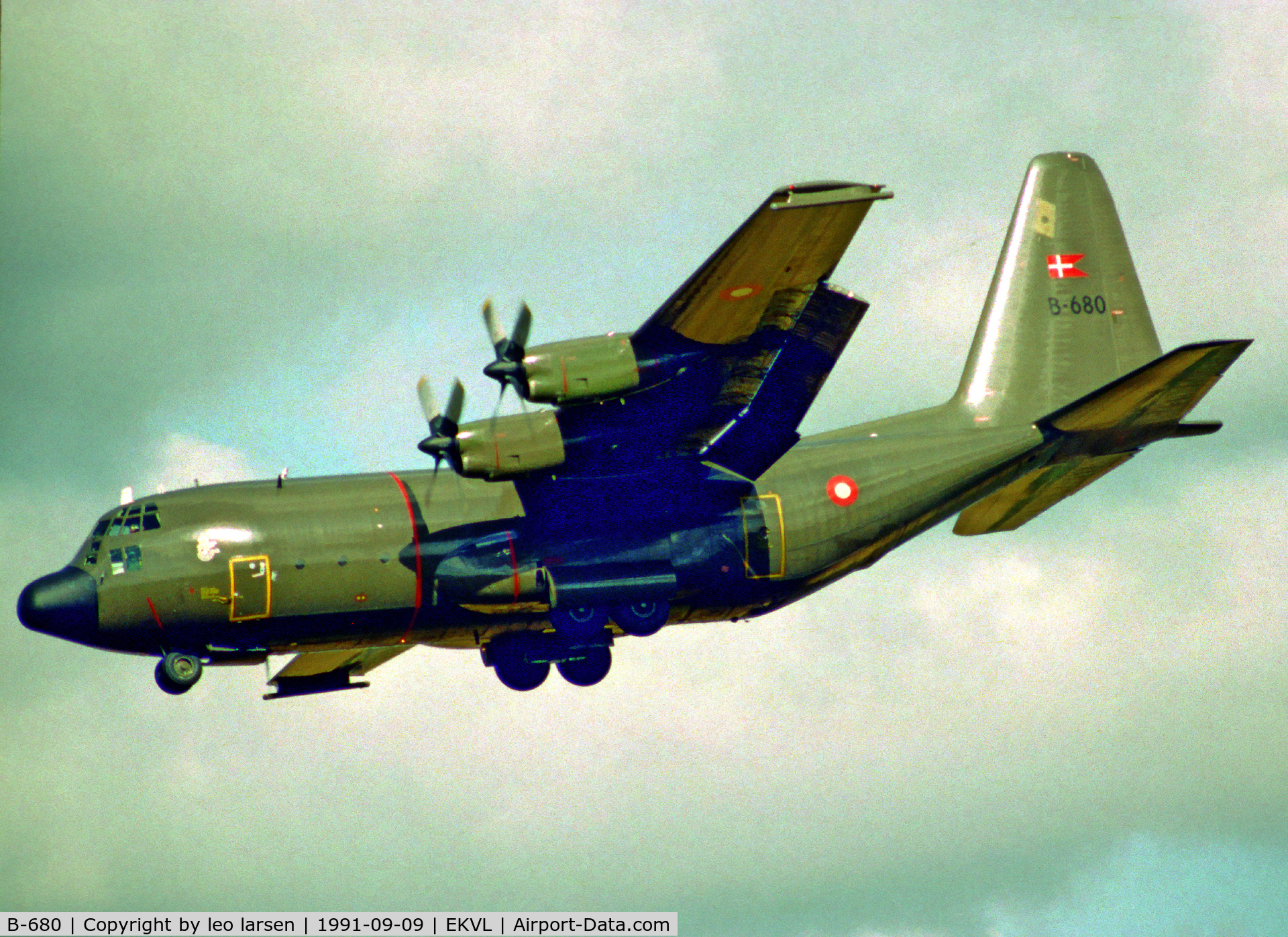 B-680, 1974 Lockheed C-130H Hercules C/N 382-4599, Vaerloese AB Denmark 9.9.91