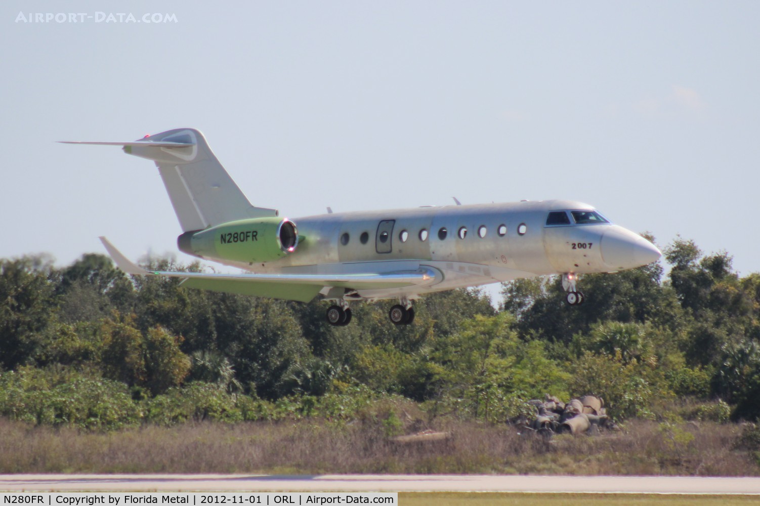 N280FR, 2012 Israel Aircraft Industries Gulfstream G280 C/N 2007, Unpainted new G280 returning from time trials