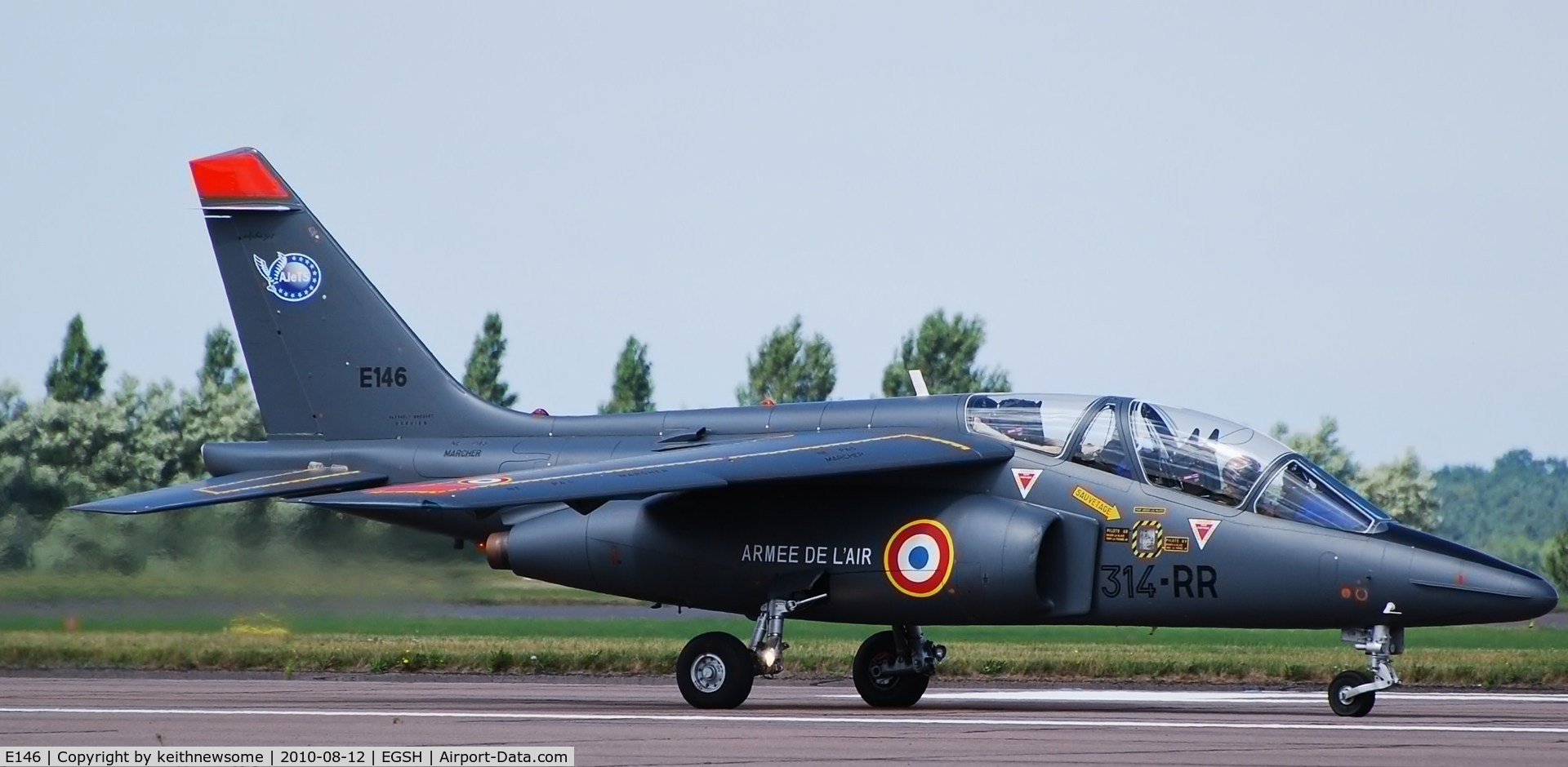 E146, Dassault-Dornier Alpha Jet E C/N E146, About to display at Lowestoft seafront air show.