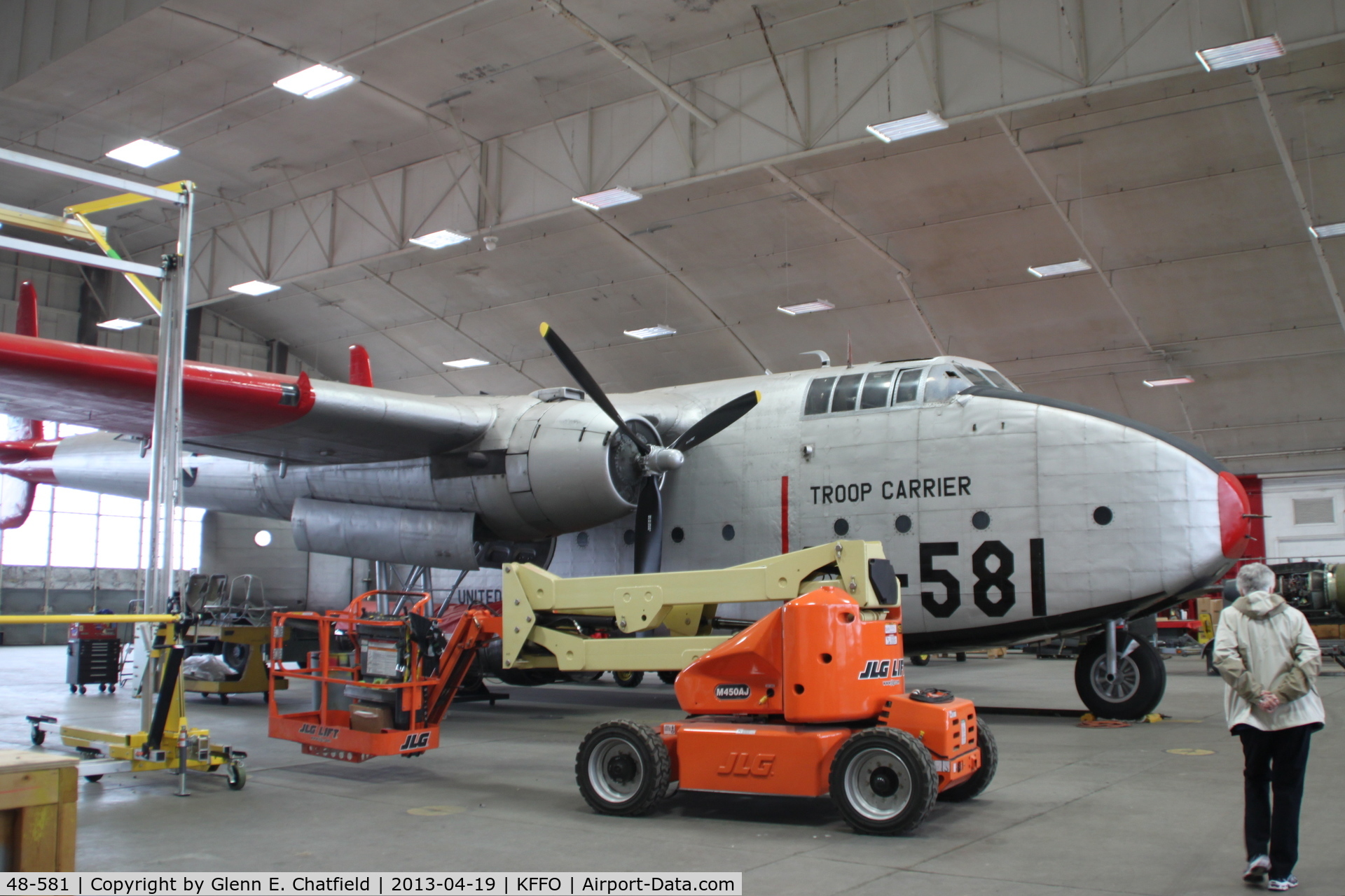 48-581, 1948 Fairchild C-82A Packet C/N 10216, In the restoration facility