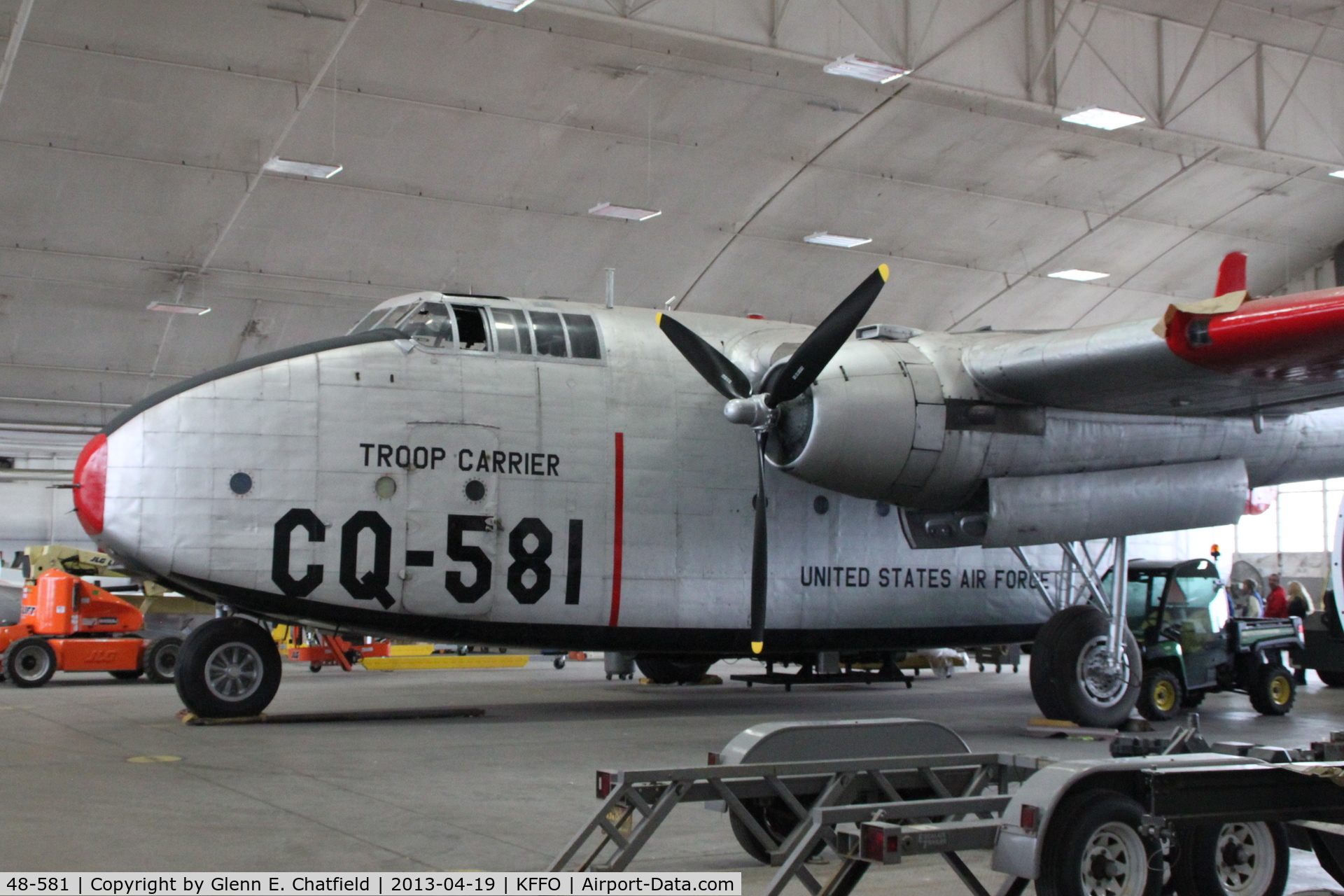 48-581, 1948 Fairchild C-82A Packet C/N 10216, In the restoration facility