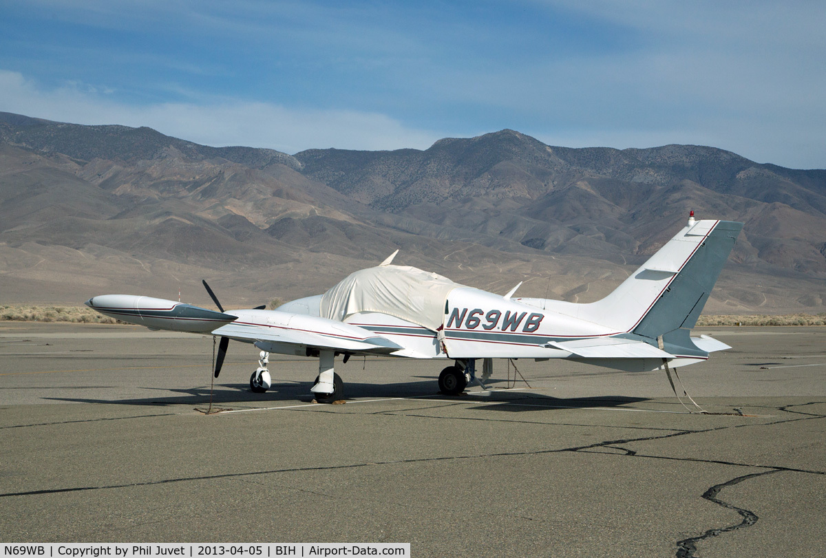 N69WB, 1967 Cessna 310L C/N 310L-0199, Parked at Bishop, CA.