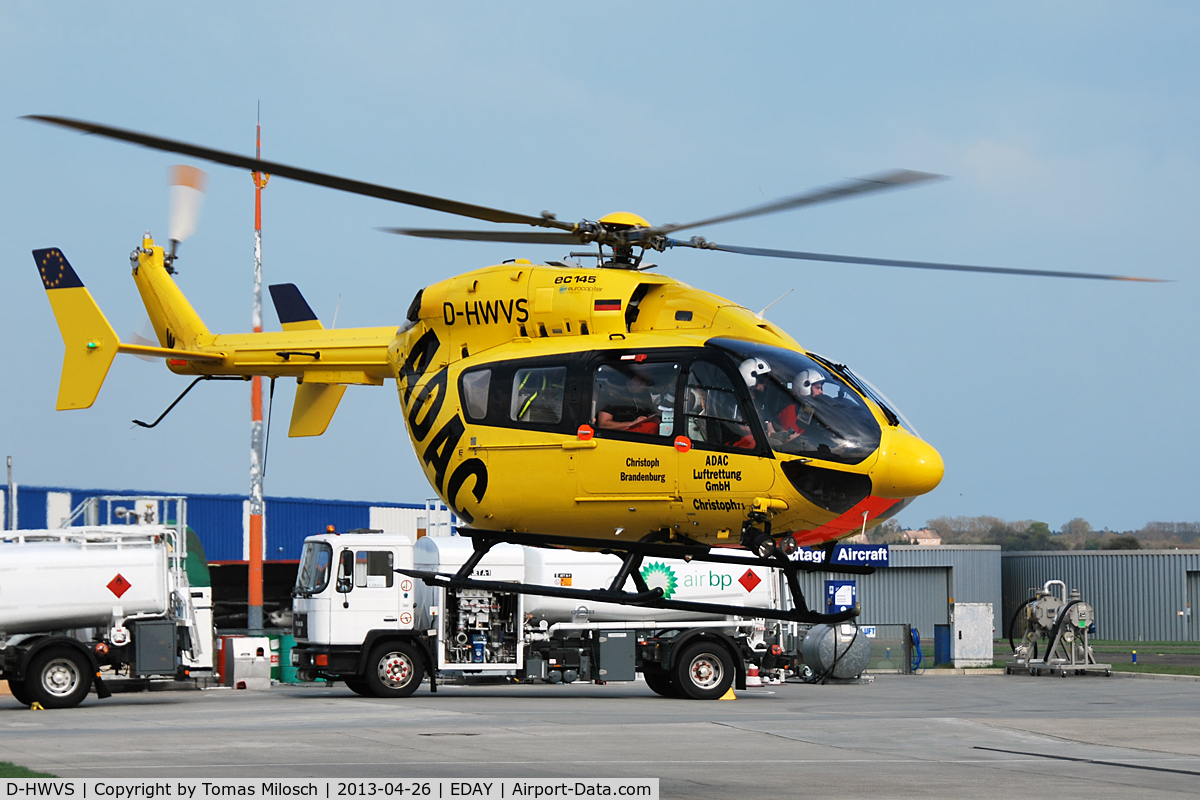 D-HWVS, Eurocopter-Kawasaki EC-145 (BK-117C-2) C/N 9027, Rescue effort to the hospital in Strausberg near Berlin.