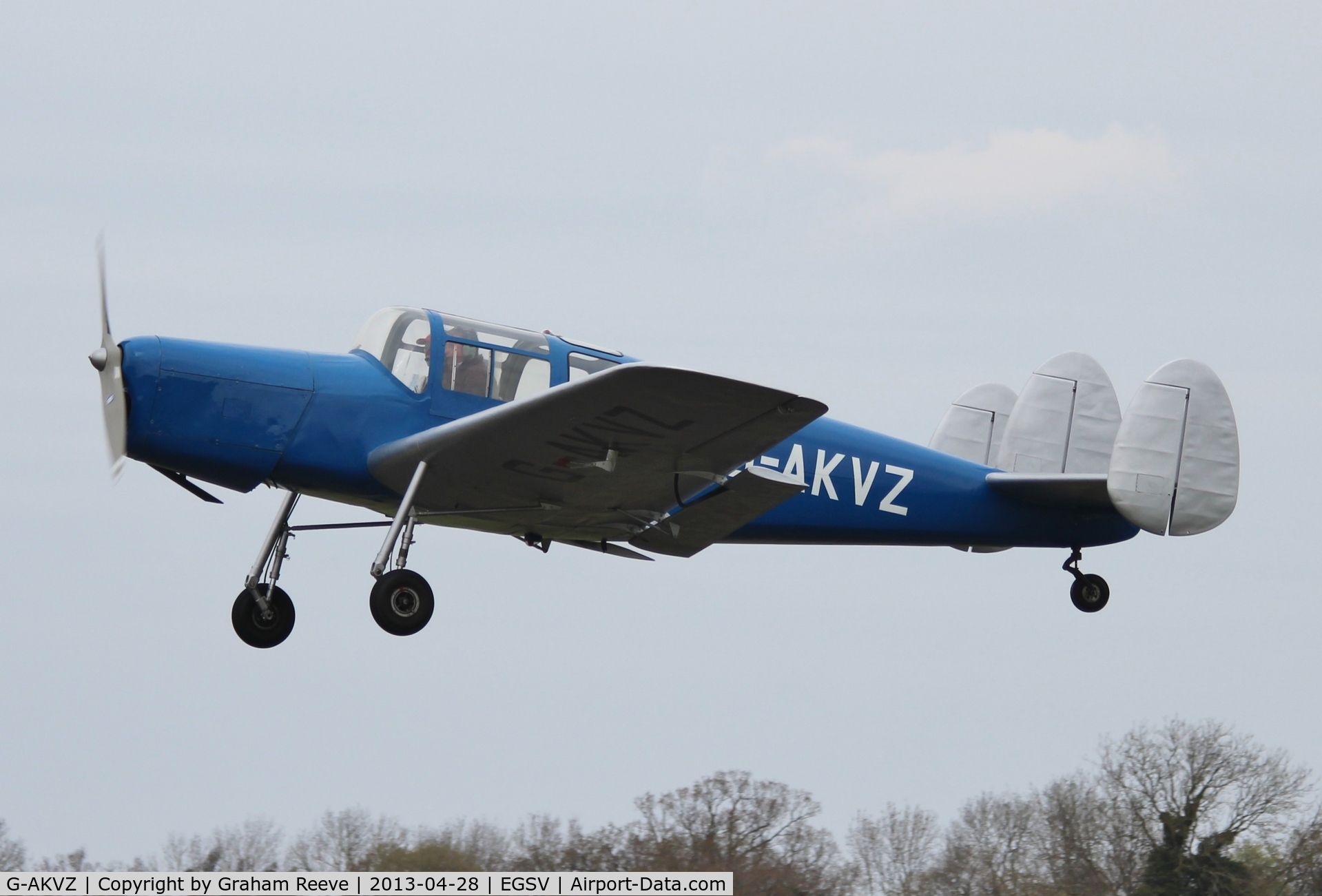 G-AKVZ, 1945 Miles M38 Messenger 4B C/N 6352, A rare aircraft departing from to Old Buckenham.