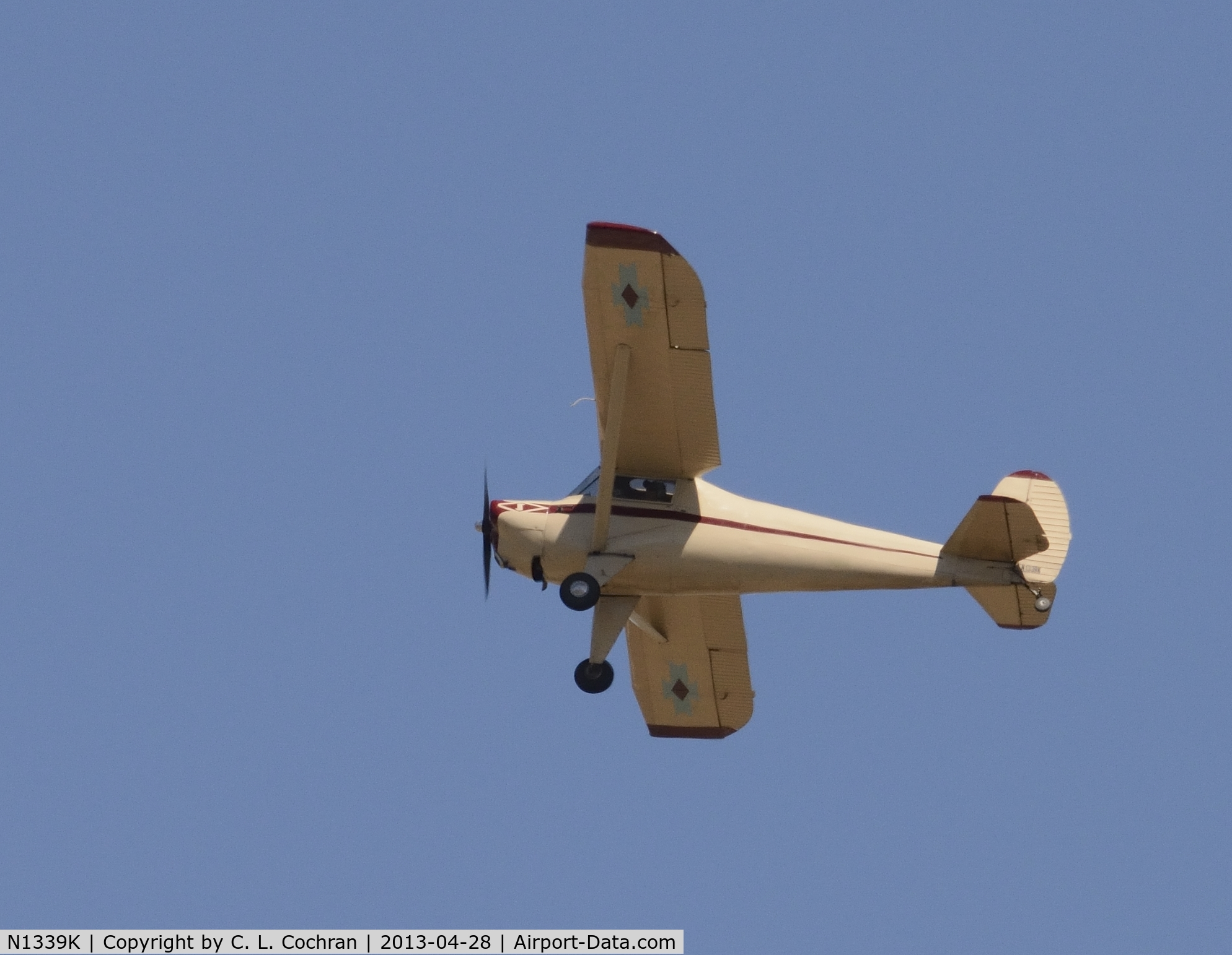 N1339K, 1946 Luscombe 8A C/N 4066, In flight.  Over Oracle, Arizona  USA