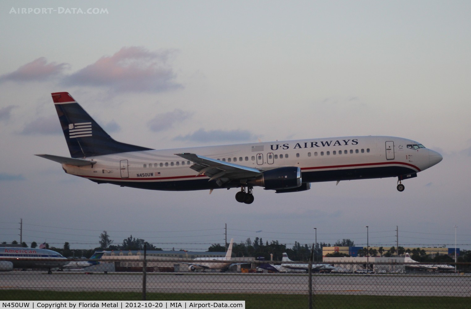 N450UW, 1990 Boeing 737-4B7 C/N 24933, US Airways 737-400