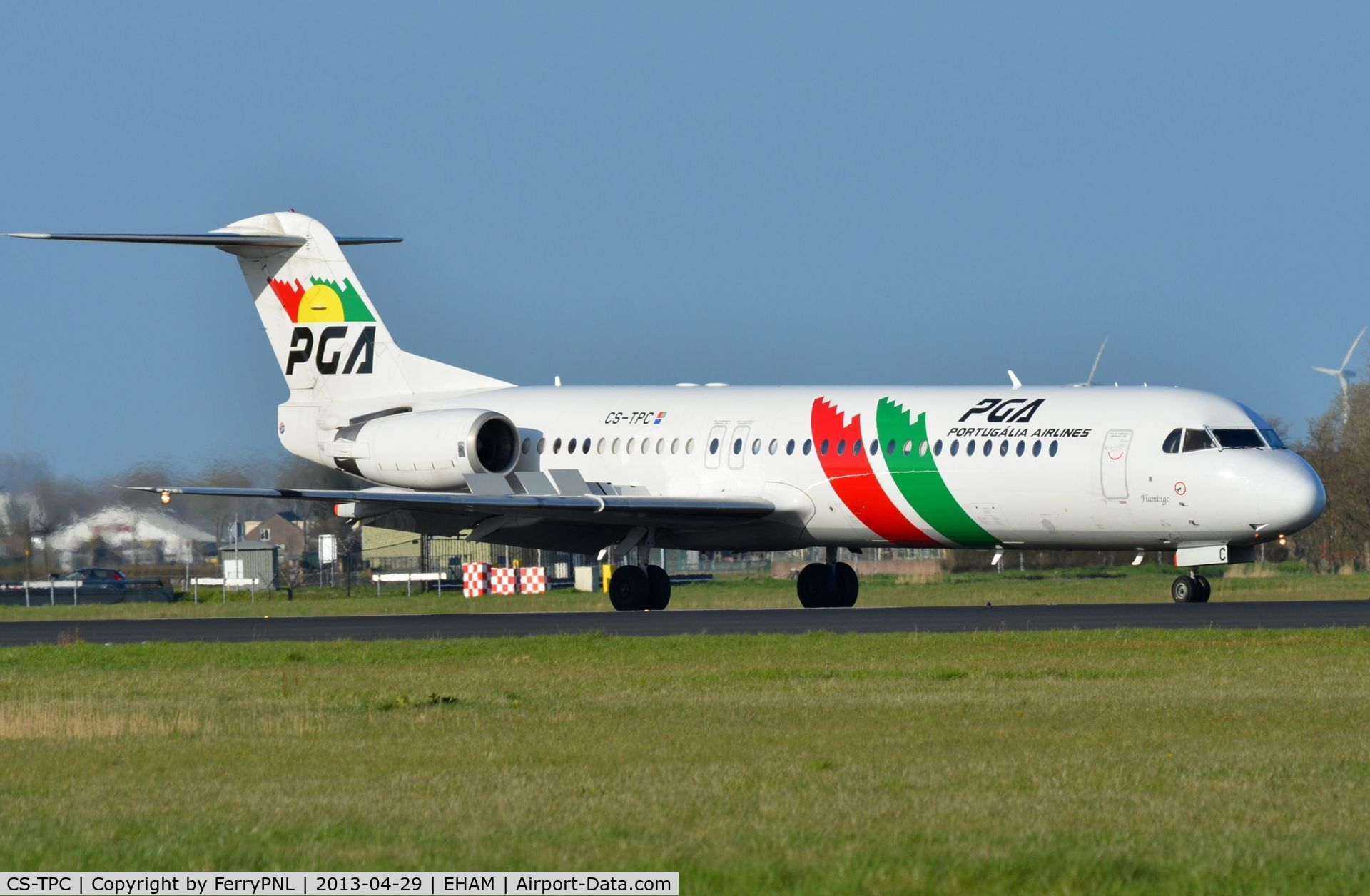CS-TPC, 1990 Fokker 100 (F-28-0100) C/N 11287, The Flamingo has landed, Fk100 of Portugalia.