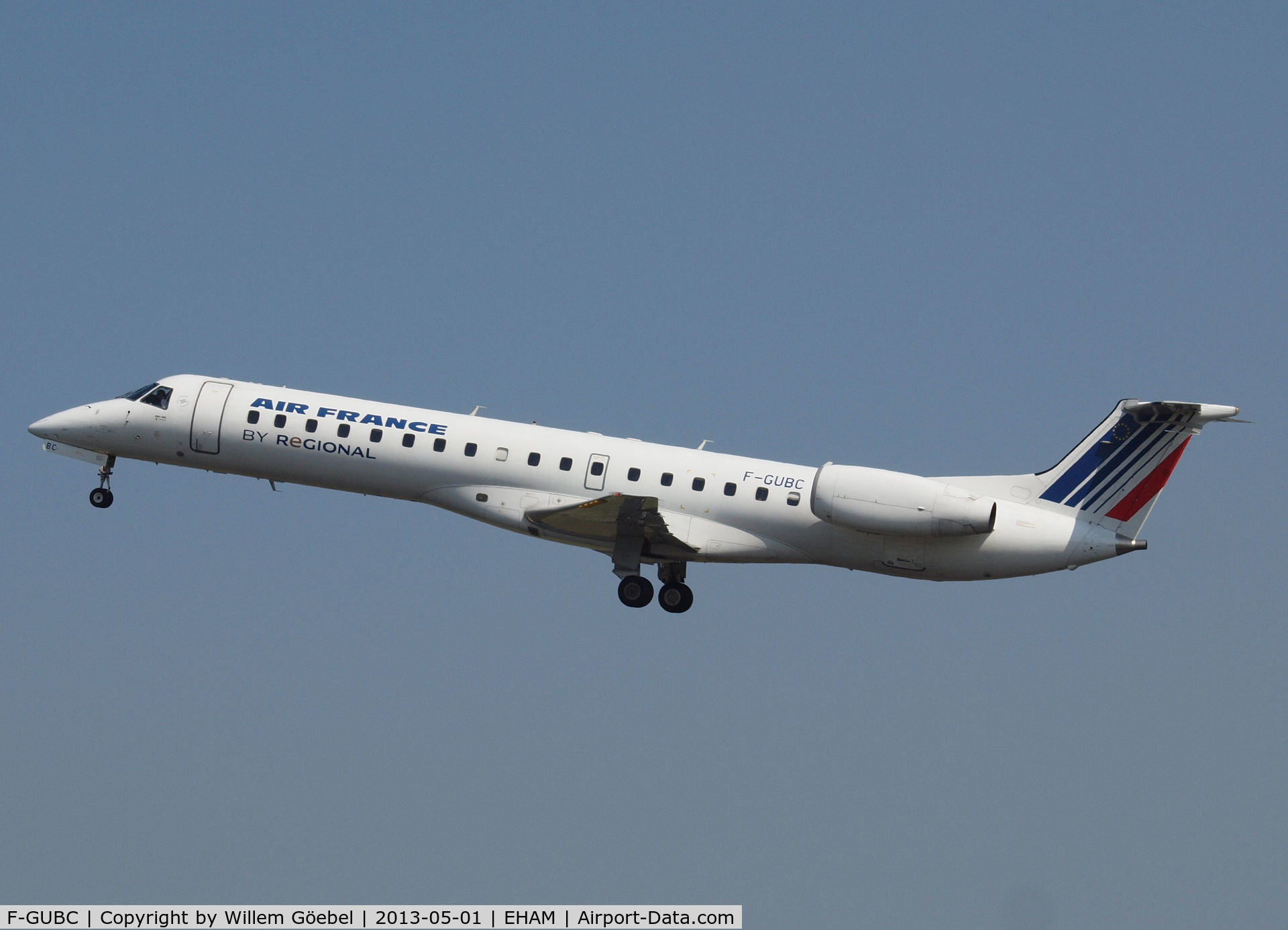 F-GUBC, 2002 Embraer ERJ-145LR (EMB-145LR) C/N 145556, Take off from runway 36L of Schiphol Airport