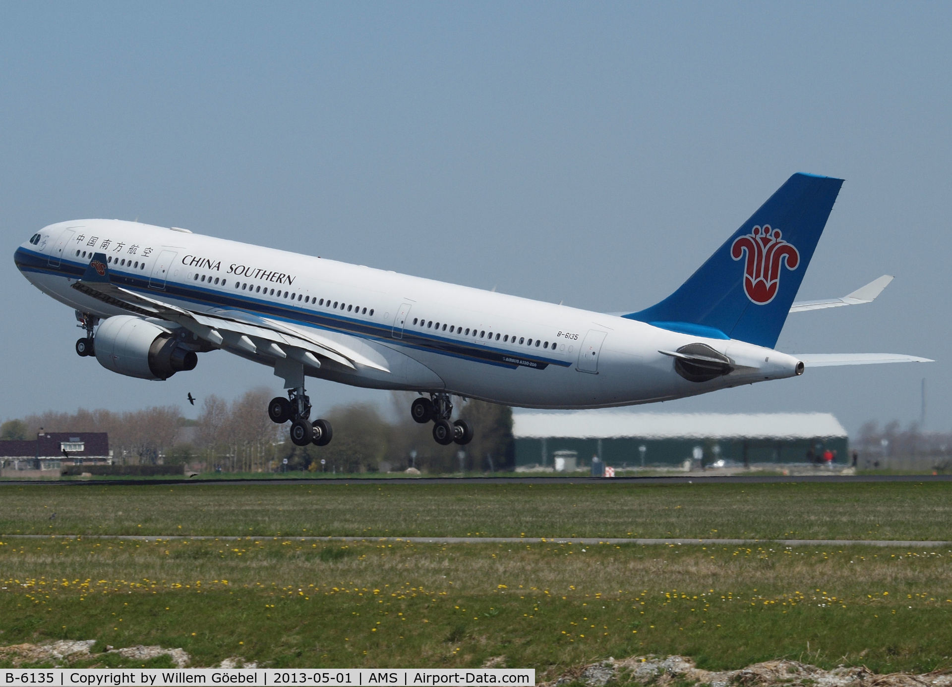B-6135, 2010 Airbus A330-223 C/N 1096, Take off from runway 36L of Schiphol Airport