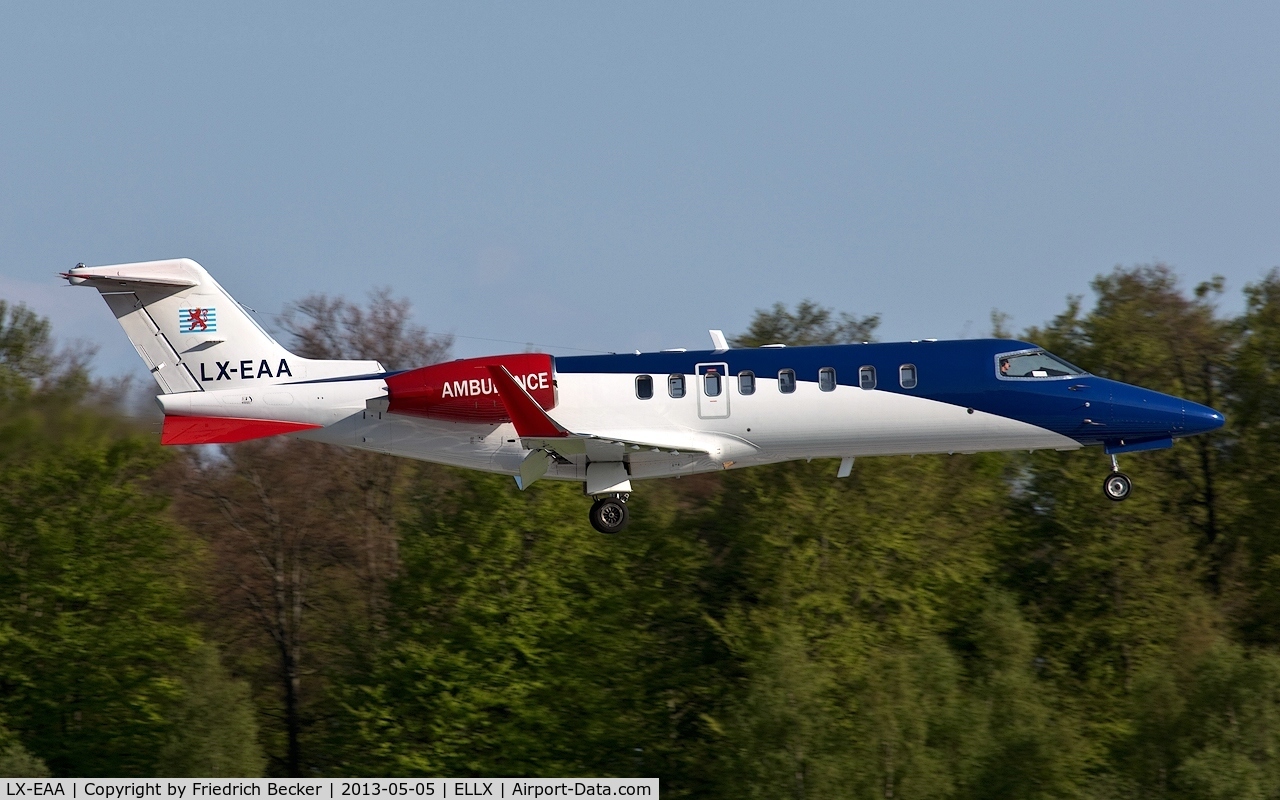 LX-EAA, 2006 Learjet 45 C/N 321, on final RW24