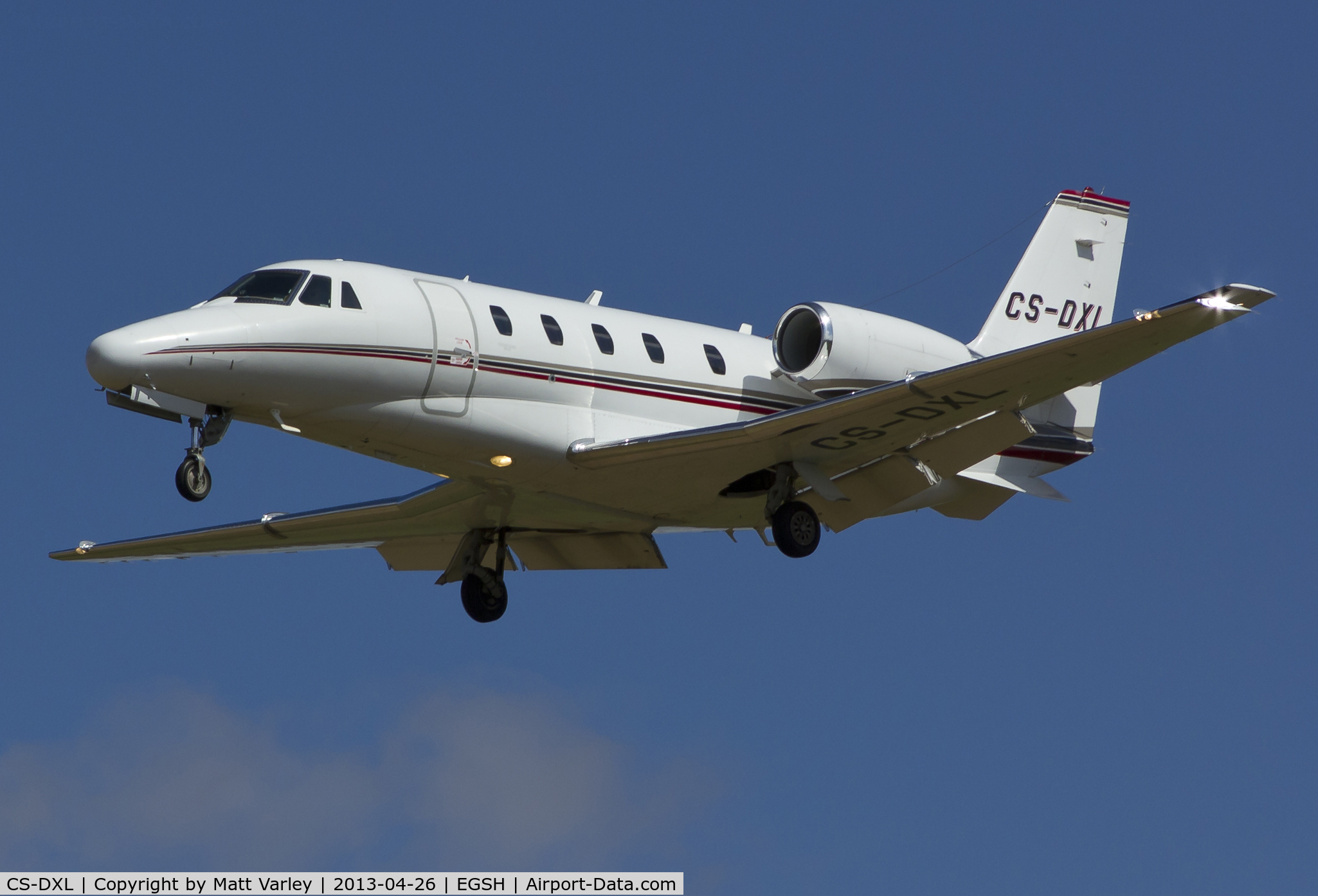 CS-DXL, 2006 Cessna 560XL Citation Excel C/N 560-5640, Arriving at EGSH.
