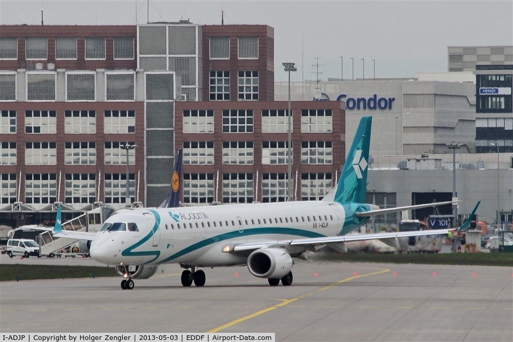 I-ADJP, 2012 Embraer 195LR (ERJ-190-200LR) C/N 19000578, Lining up for transfer to rwy 18...