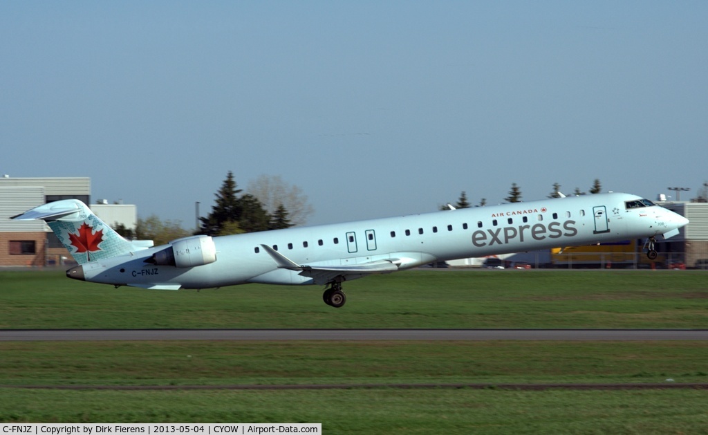 C-FNJZ, 2005 Canadair CRJ-705ER (CL-600-2D15) Regional Jet C/N 15046, Departing from Ottawa on rwy 7.