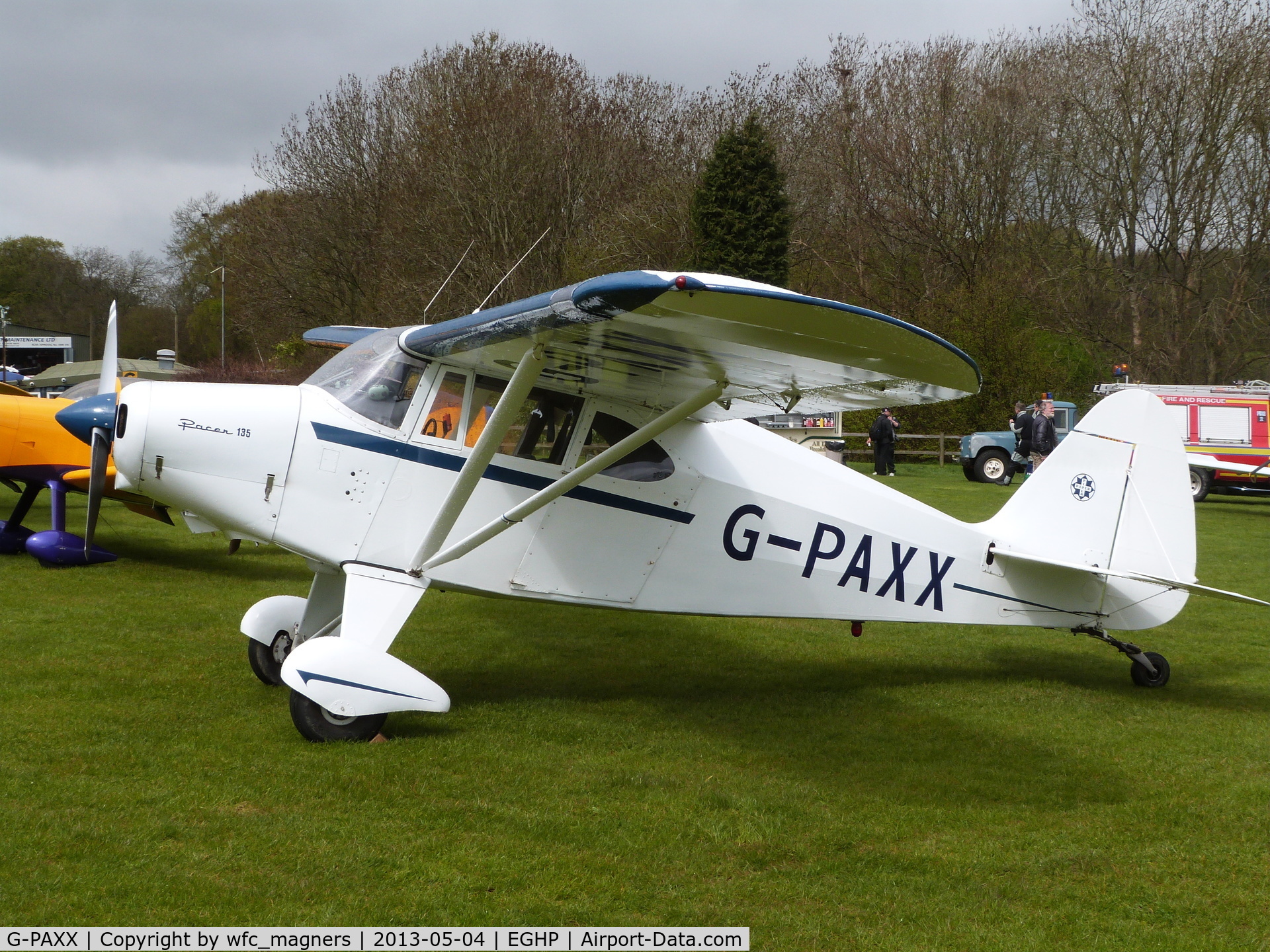 G-PAXX, 1954 Piper PA-20-135 Pacer Pacer C/N 20-1107, I.P. Burnett.
Microlight Trade Fair, Popham Airfield