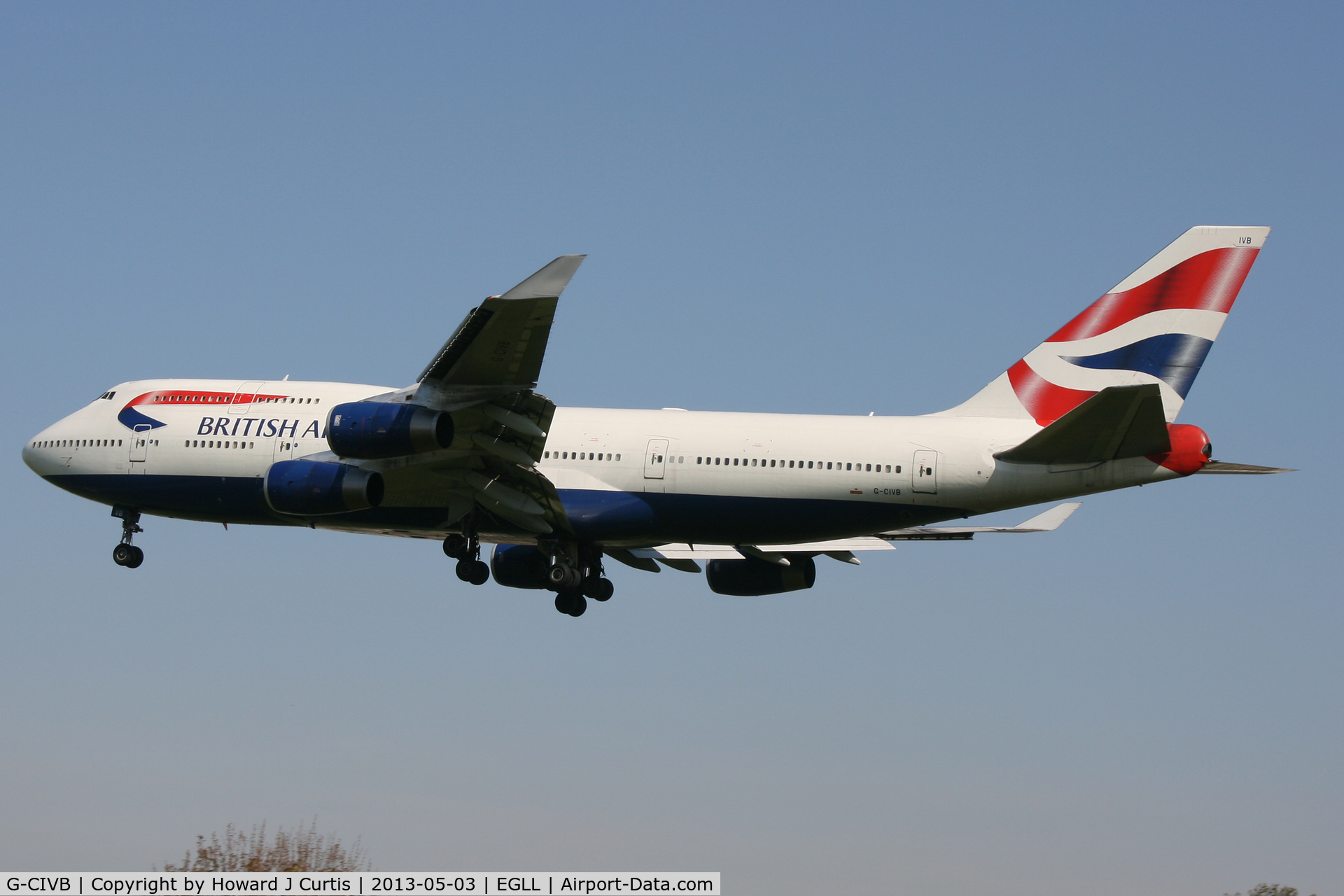 G-CIVB, 1994 Boeing 747-436 C/N 25811, British Airways, on approach to runway 27L.