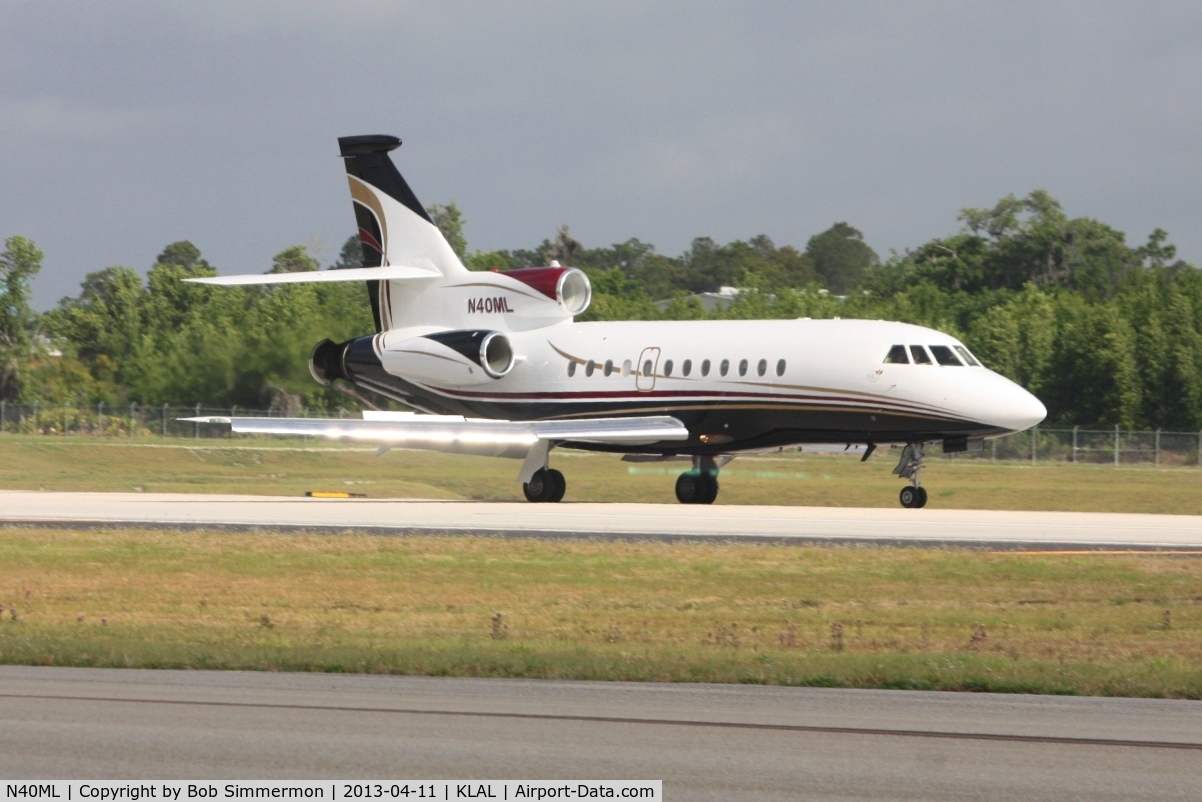 N40ML, Dassault Falcon 900EX C/N 46, Landing RWY 9R at Lakeland, FL during Sun N Fun 2013
