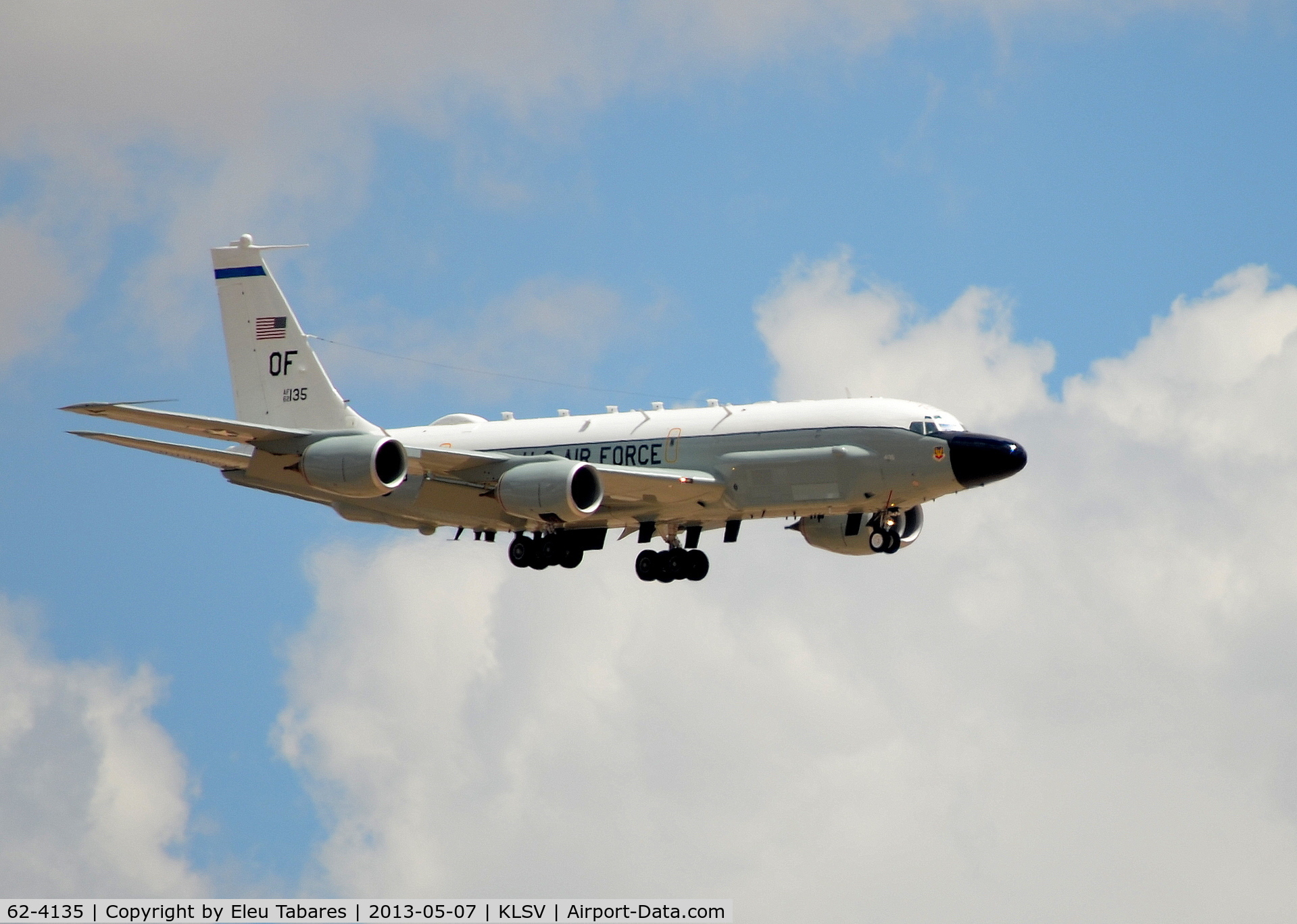 62-4135, 1962 Boeing RC-135W Rivet Joint C/N 18475, Taken on final approach to Nellis Air Force Base, Nevada.