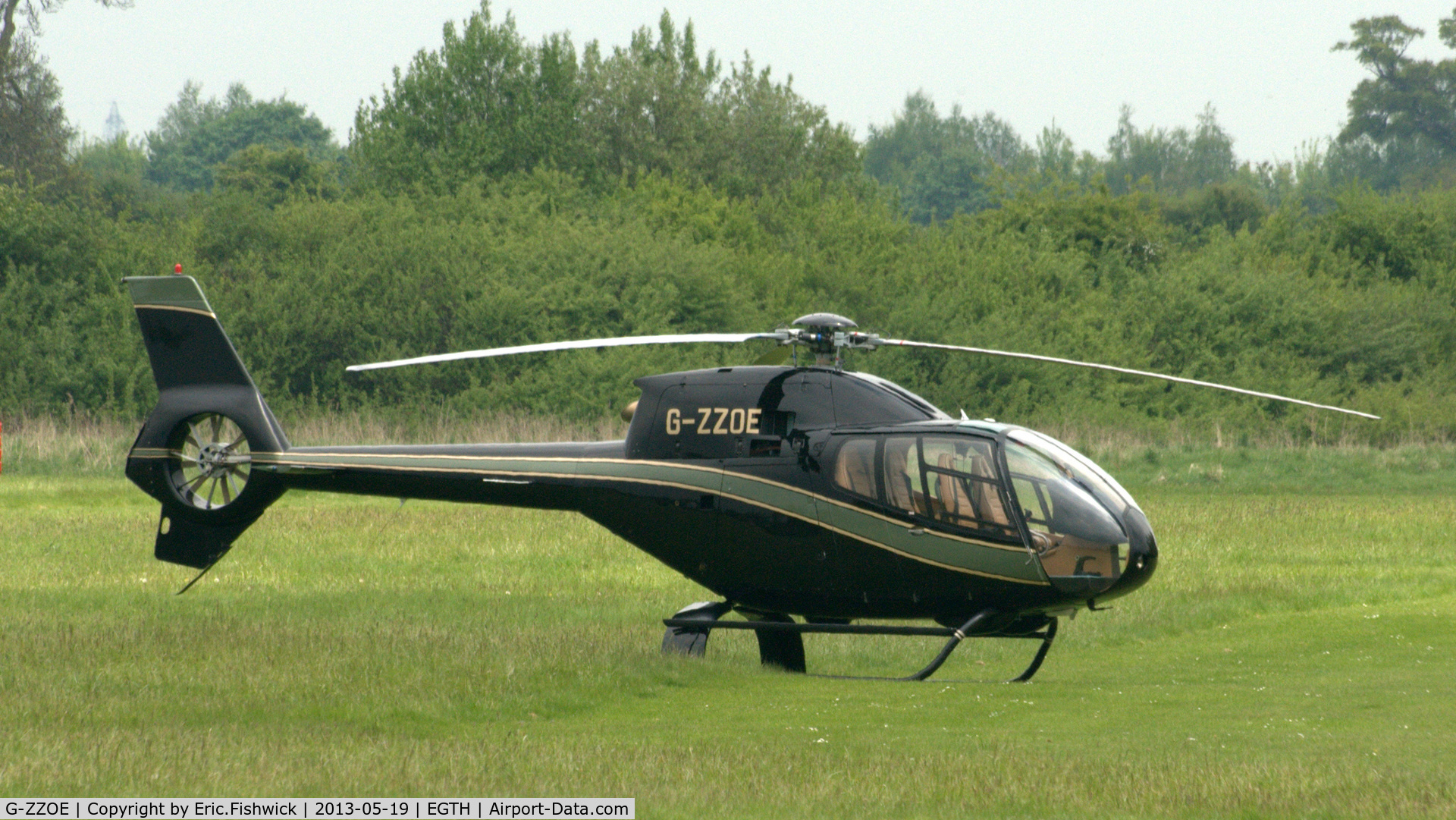 G-ZZOE, 2001 Eurocopter EC-120B Colibri C/N 1196, G-ZZOE at Shuttleworth Flying Day and LAA Party in the Park, May 2013.