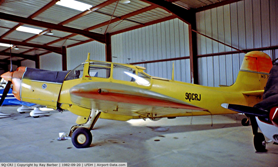 9Q-CRJ, Morane-Saulnier MS-733 Alcyon C/N 72, Morane-Saulnier MS.733 Alcyon [72] Auch-la-Mothe~F 20/09/1982. Image taken from a slide.
