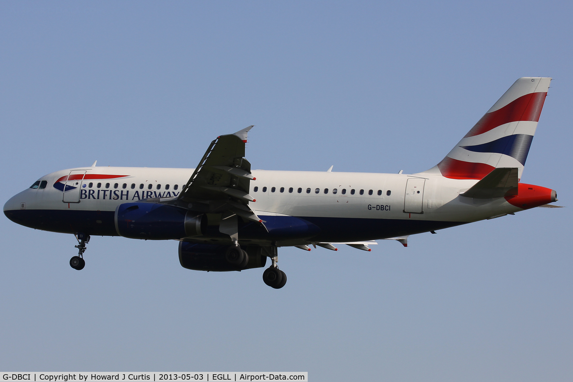 G-DBCI, 2006 Airbus A319-131 C/N 2720, British Airways, on approach to runway 27L.