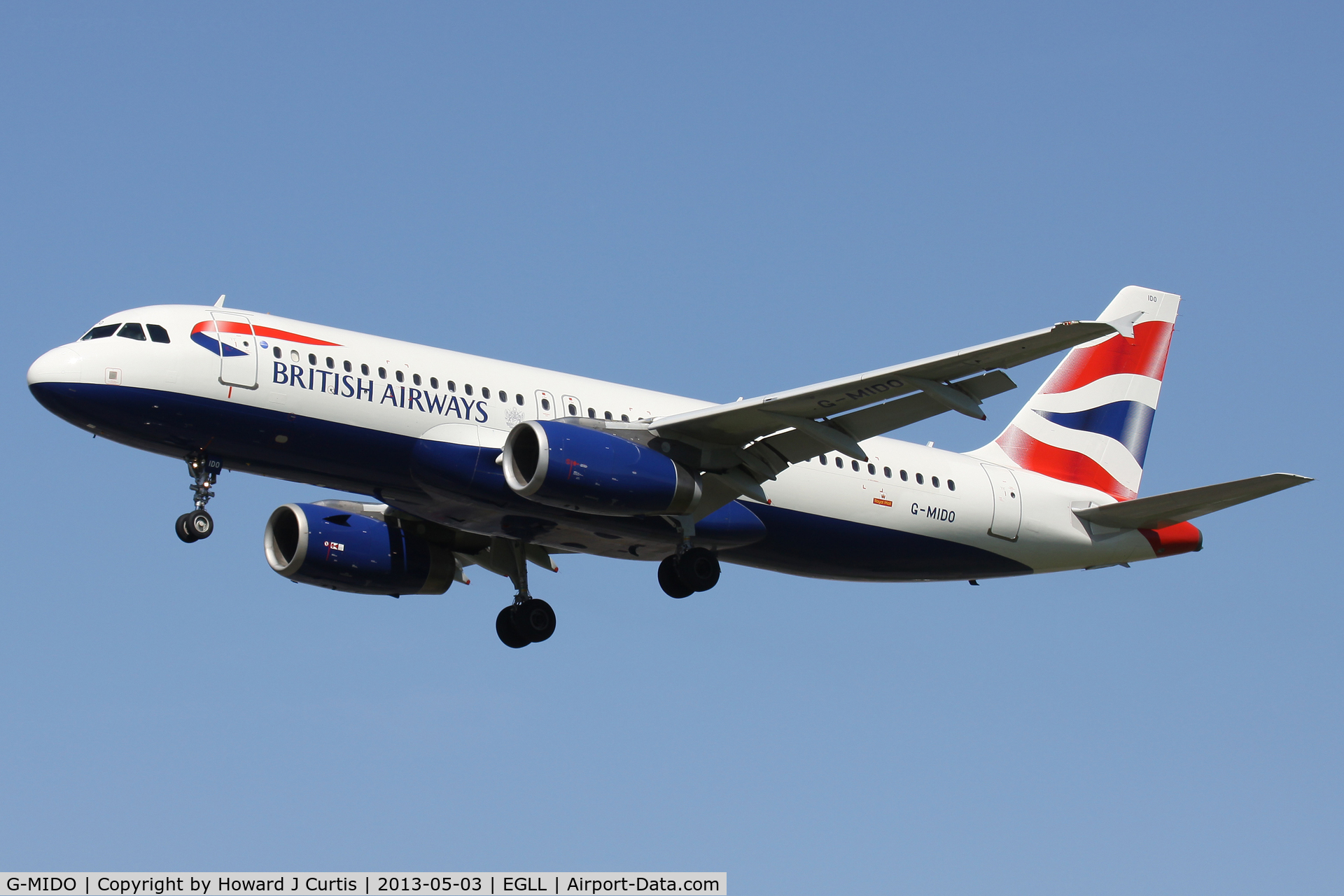G-MIDO, 2002 Airbus A320-232 C/N 1987, British Airways, on approach to runway 27L.