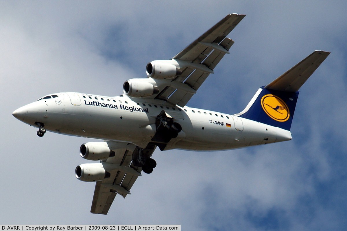 D-AVRR, 1997 BAE Systems Avro 146-RJ85 C/N E.2317, BAe 146-RJ85 [E2317] (Lufthansa Regional) Home~G 23/08/2009