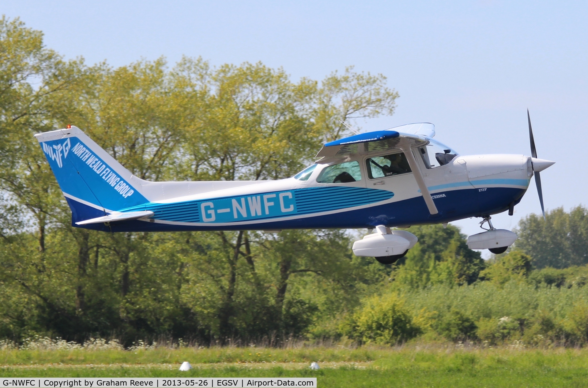 G-NWFC, 1985 Cessna 172P C/N 172-76305, Departing from Old Buckenham.