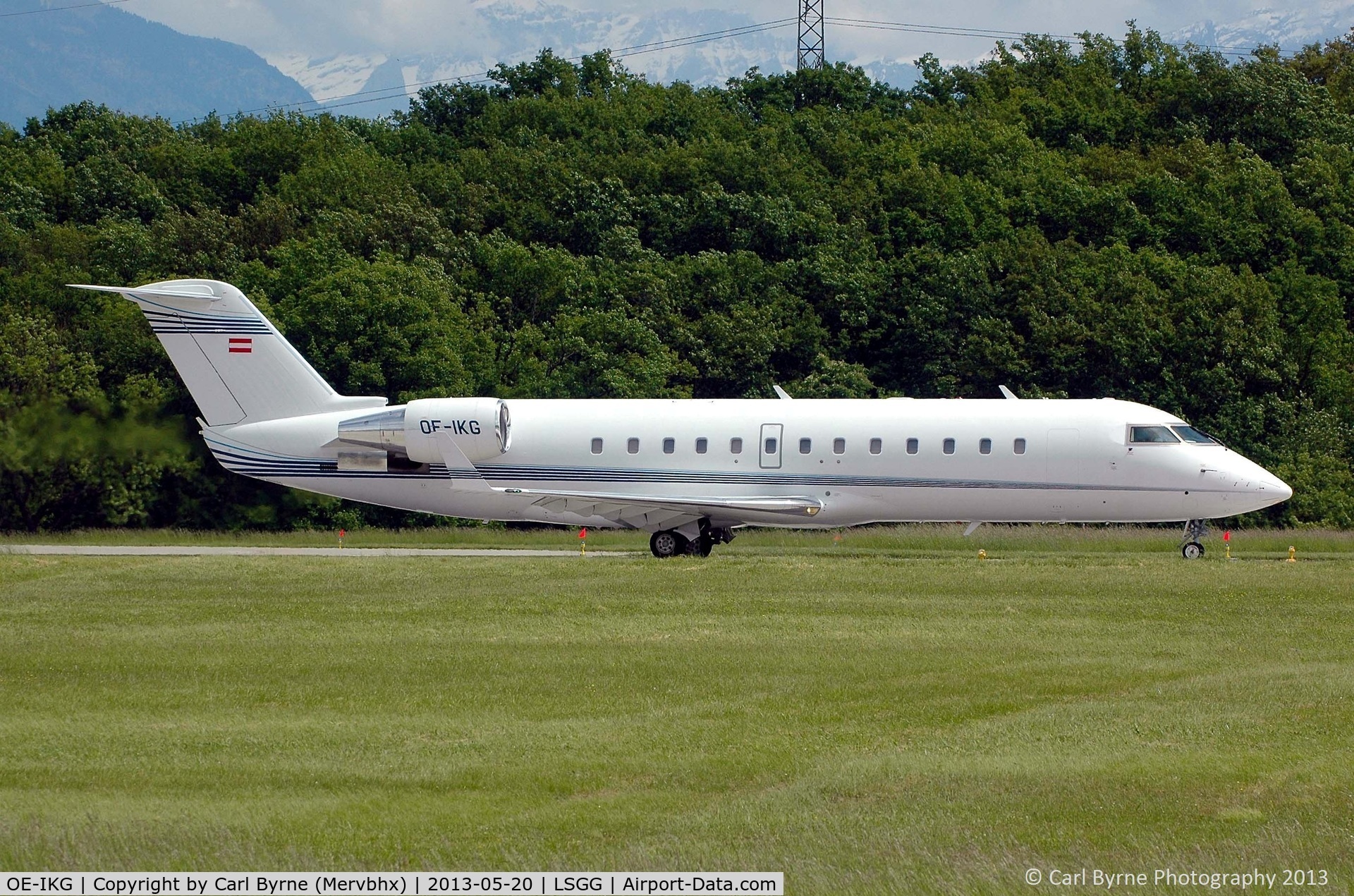 OE-IKG, 2006 Bombardier Challenger 850 (CL-600-2B19 ) C/N 8063, Taken from the park at the 05 threshold.