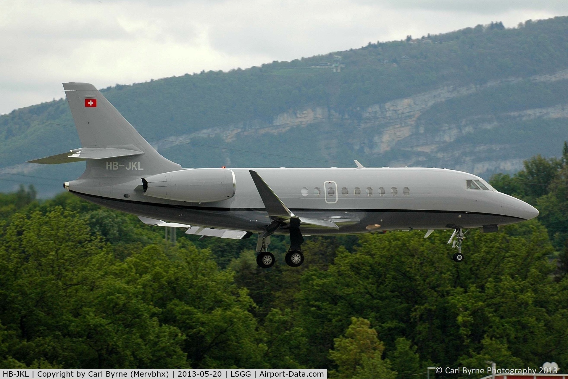 HB-JKL, 2012 Dassault Falcon 2000LX C/N 244, Taken from the park at the 05 threshold.