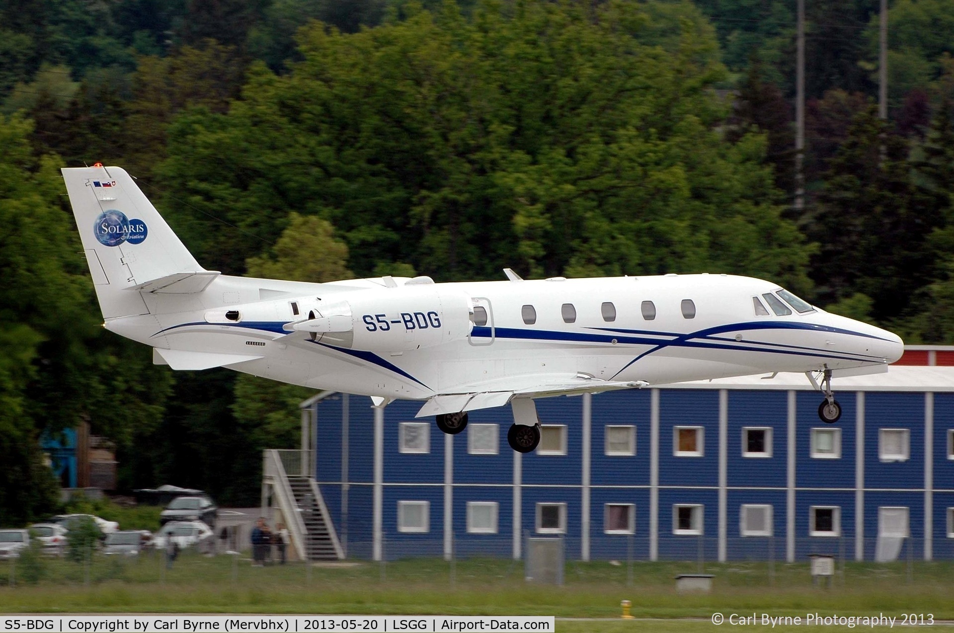 S5-BDG, 2001 Cessna 560XL Citation C/N 560-5215, Taken from the park at the 05 threshold.
